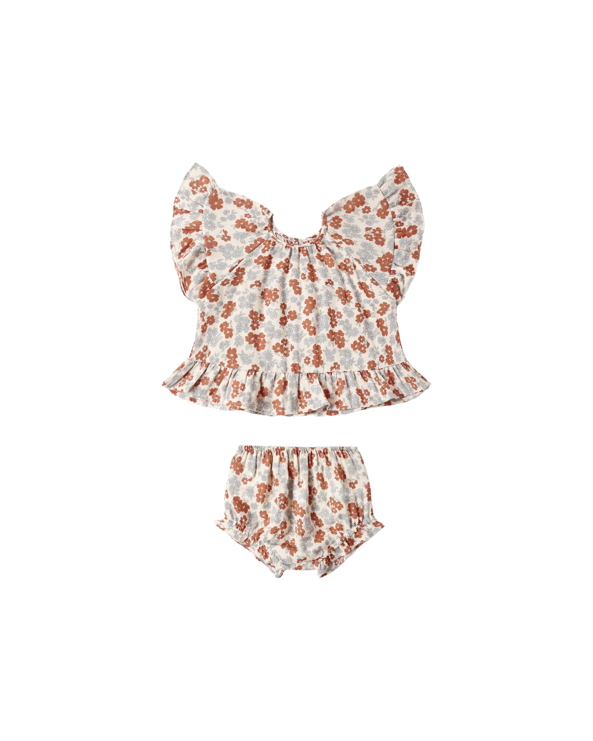 Americana Floral Butterfly Top and Bloomer Set