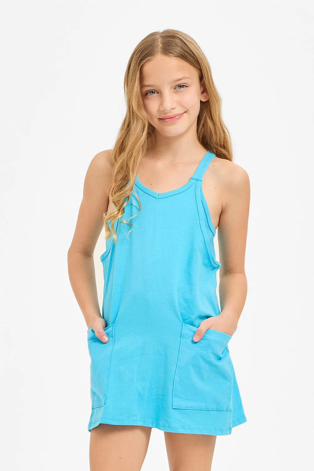 Aqua Romper Dress