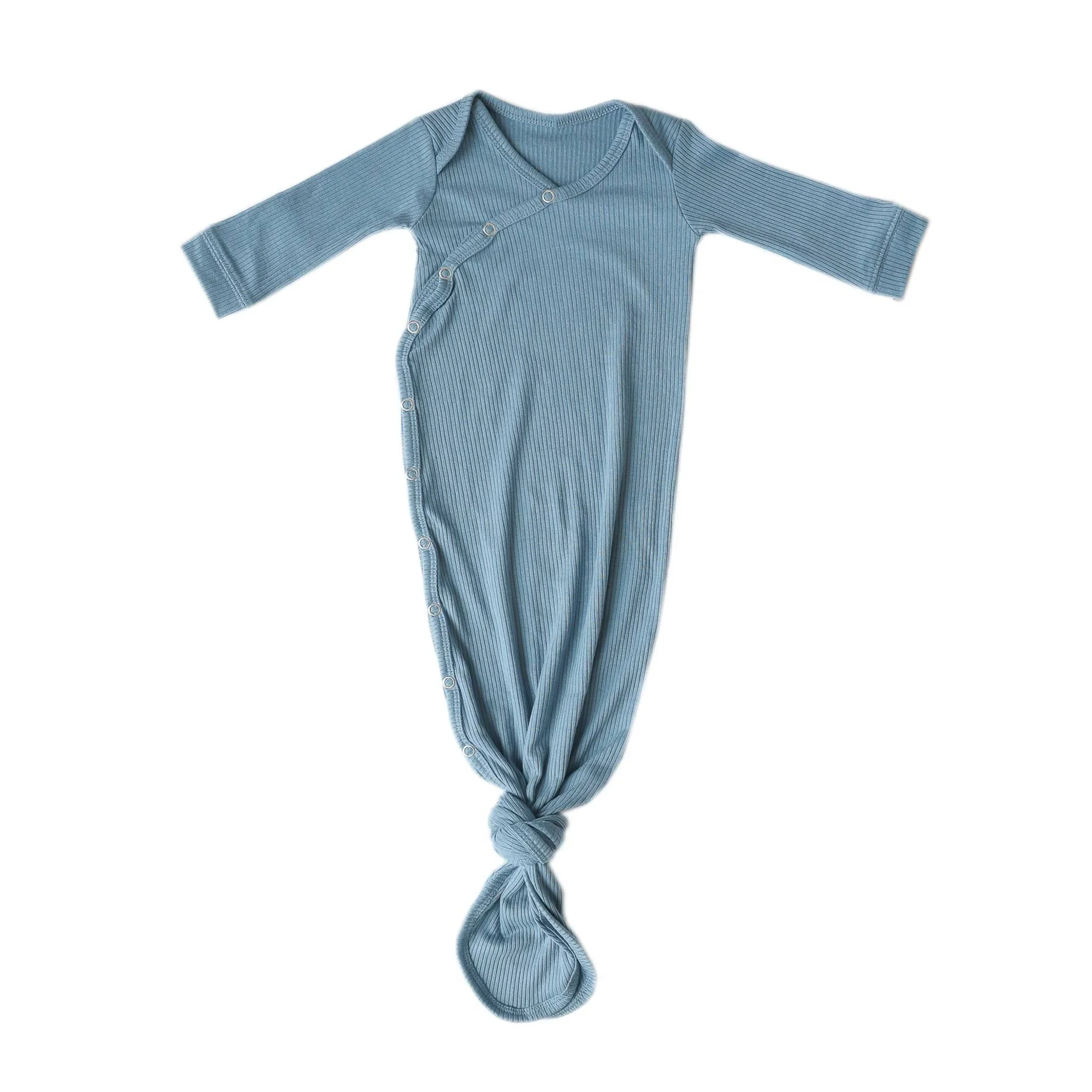 Atlantic Rib Knit Newborn Knotted Gown