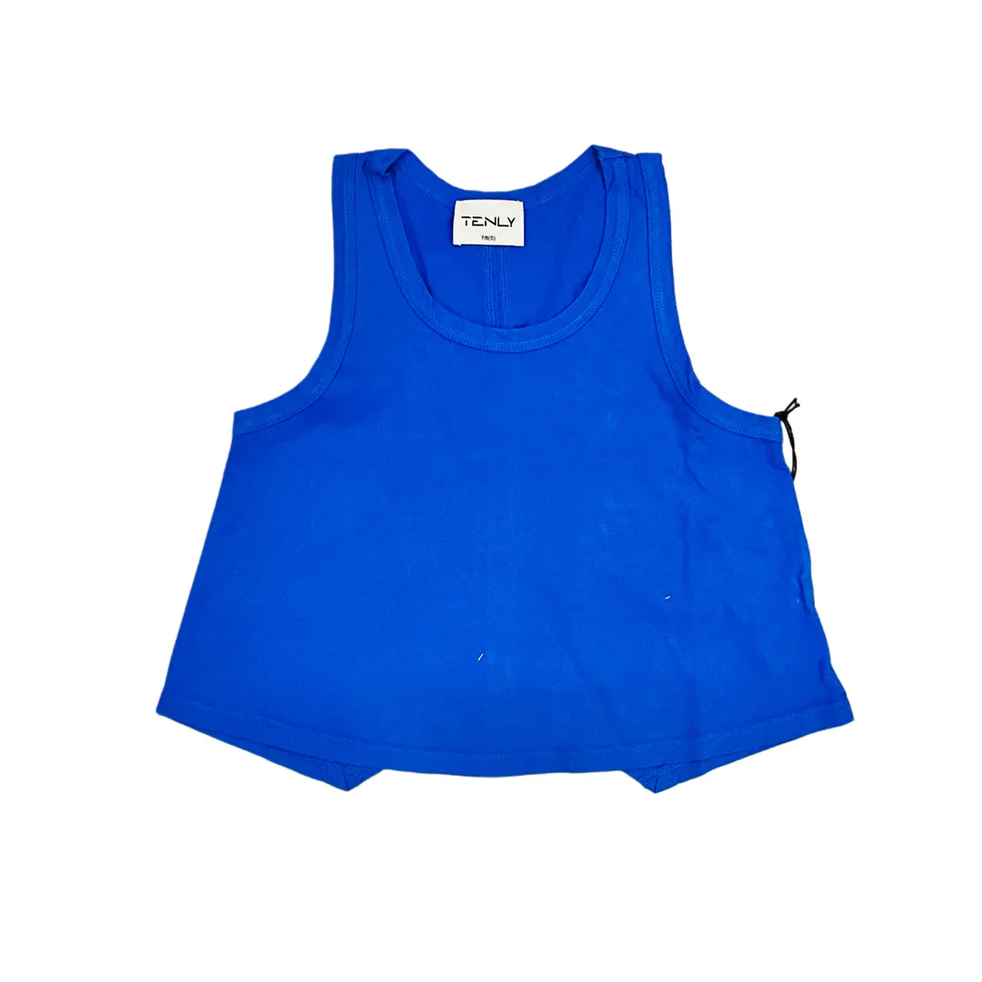 Bali Blue Cotton Jersey Flared Racer Tank