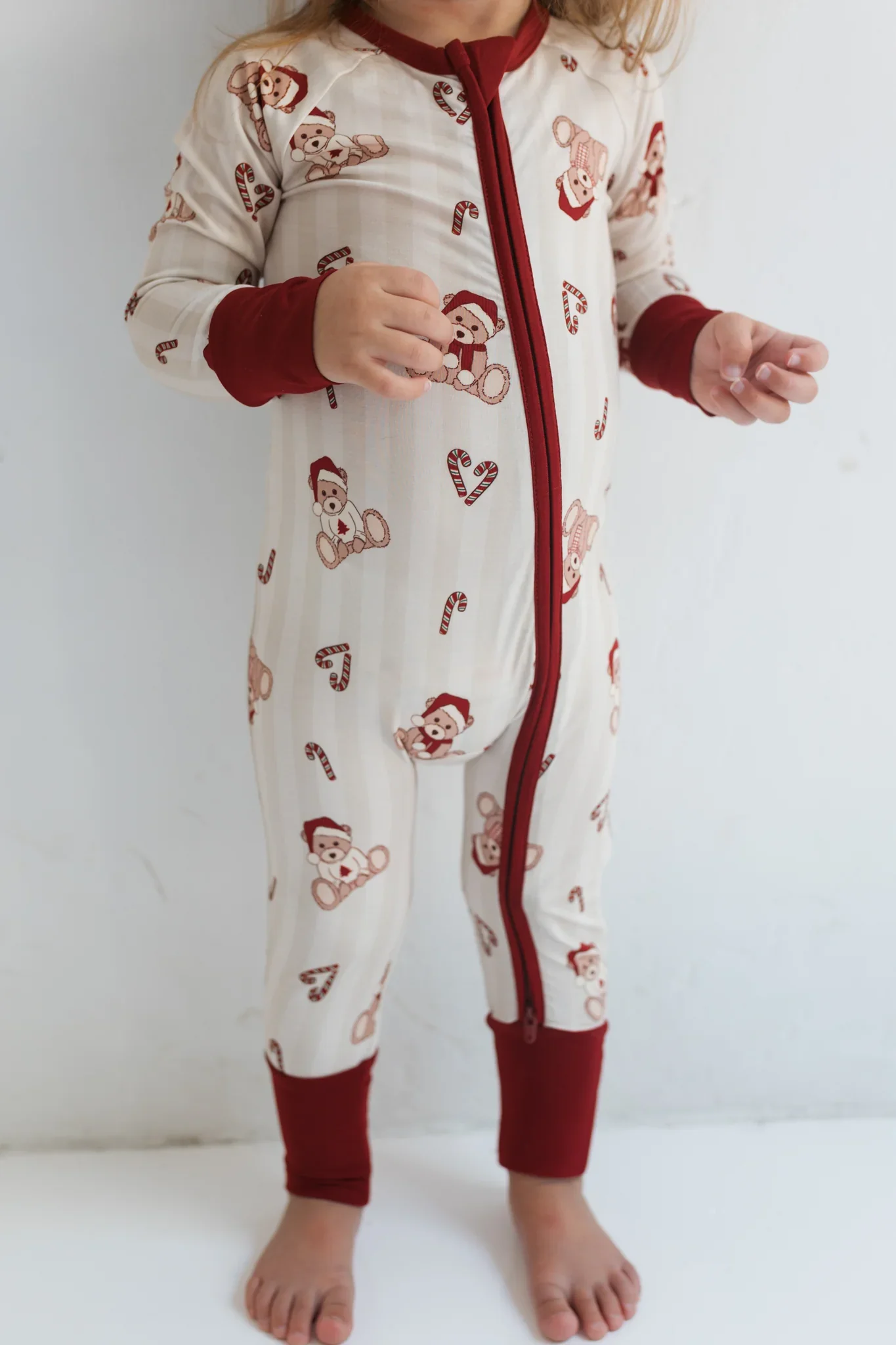 Bear-y Merry Zipper Romper - Image 2