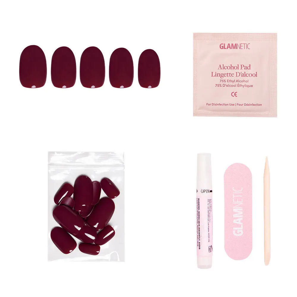 Berry Maroon Press-On Nails - Image 2