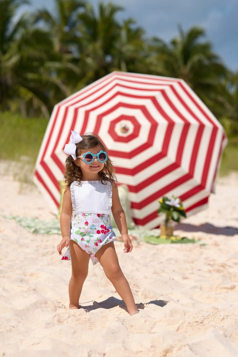 Berry Sweet/Worth Ave White Sally Sunsuit - Image 3