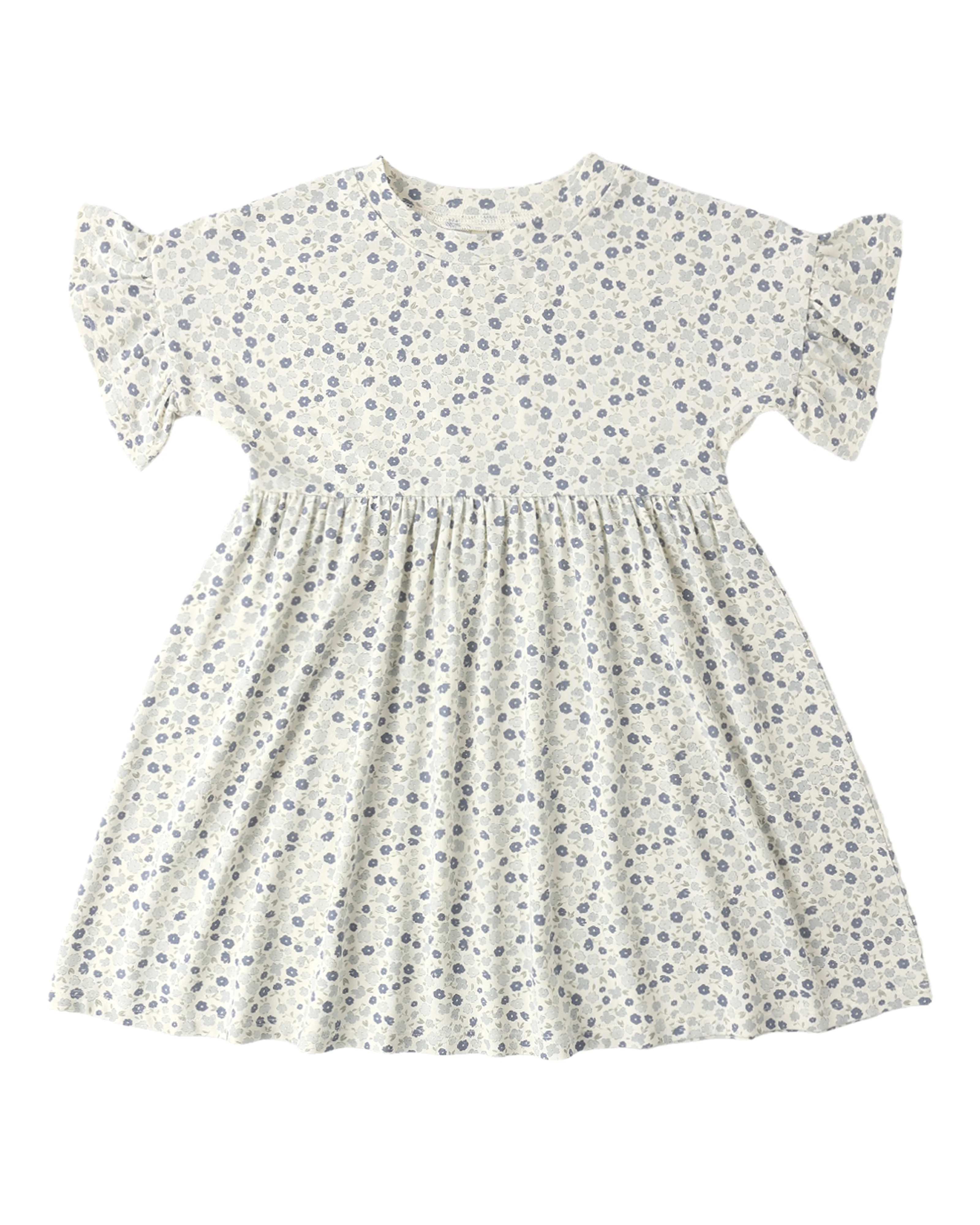 Blue Ditsy Babydoll Dress