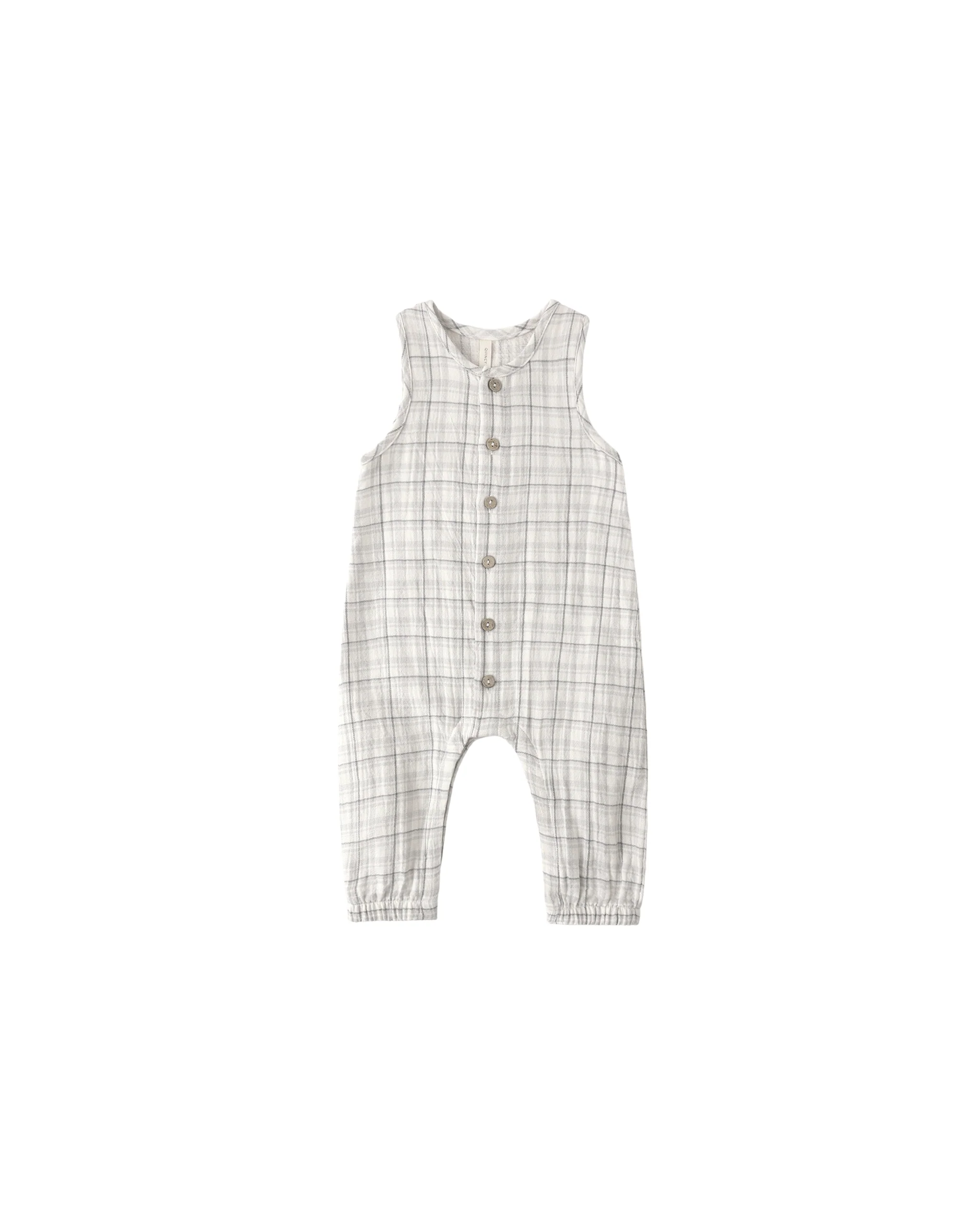 Blue Plaid Woven Jumpsuit