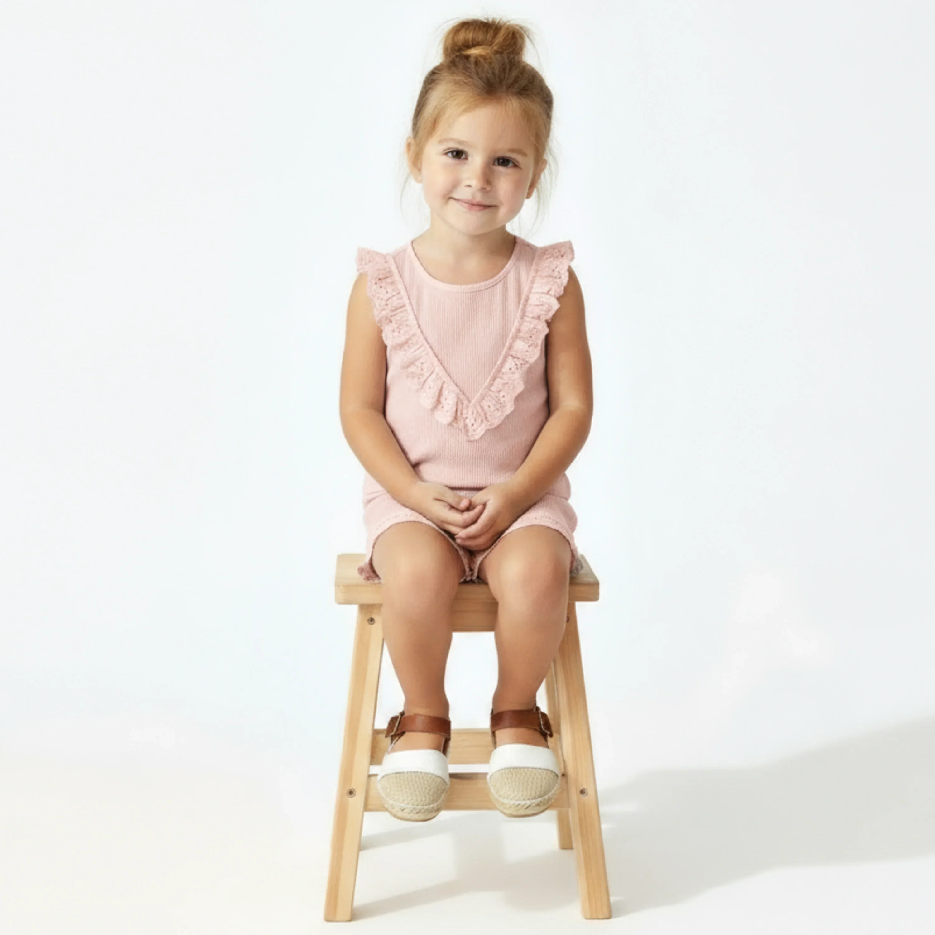 Blush Organic Ruffle Top and Short Set - Image 2