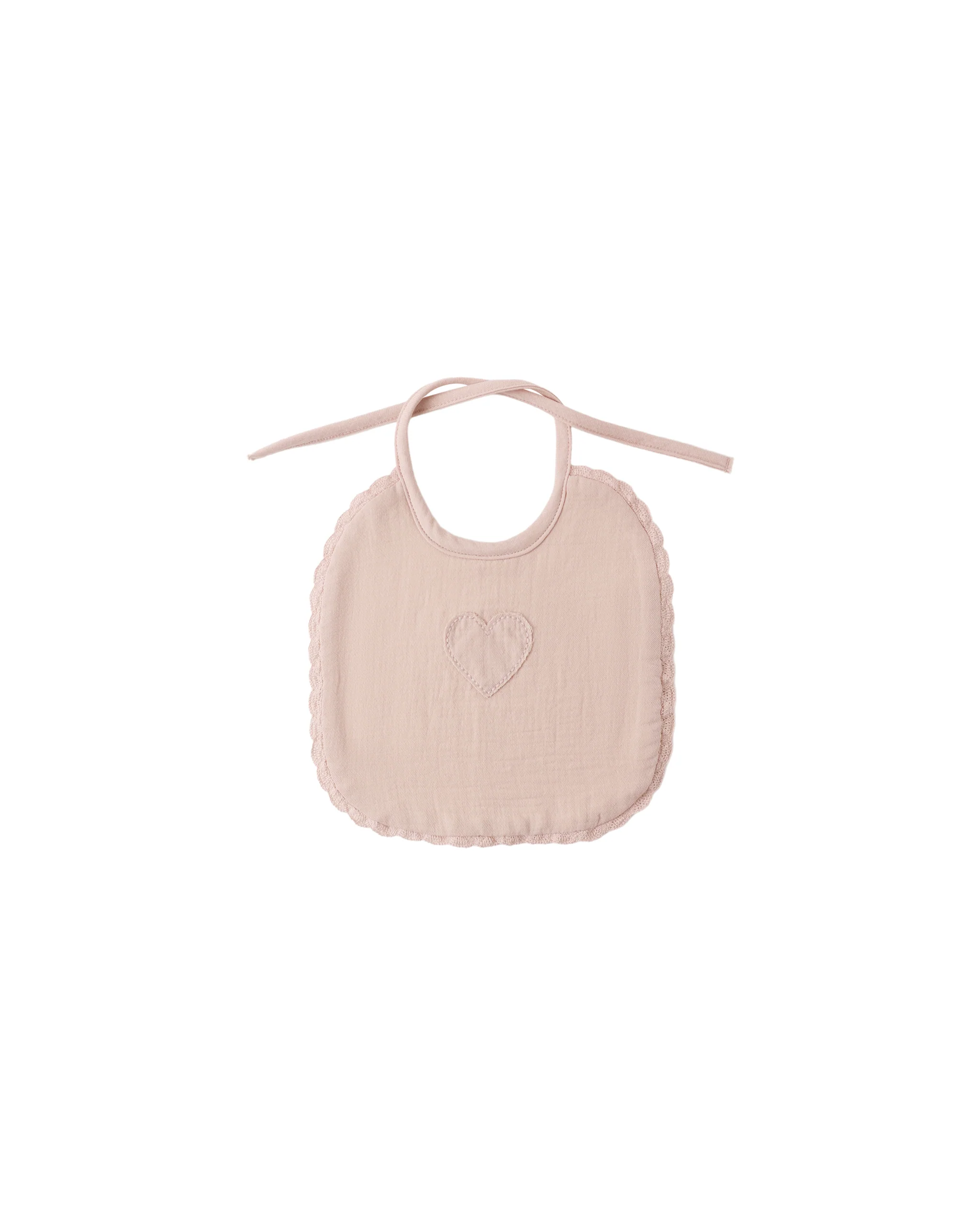 Blush Woven Tie Bib