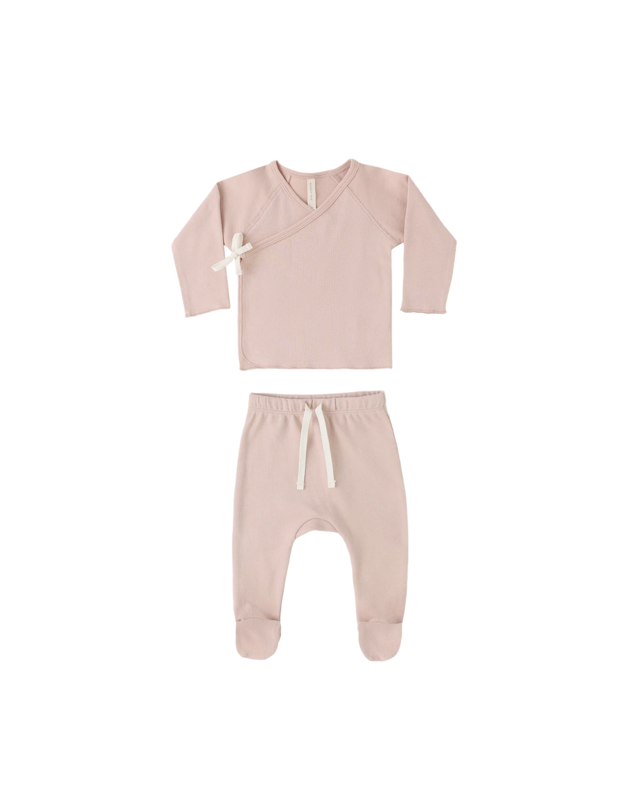 Blush Wrap Top + Footed Pant Set