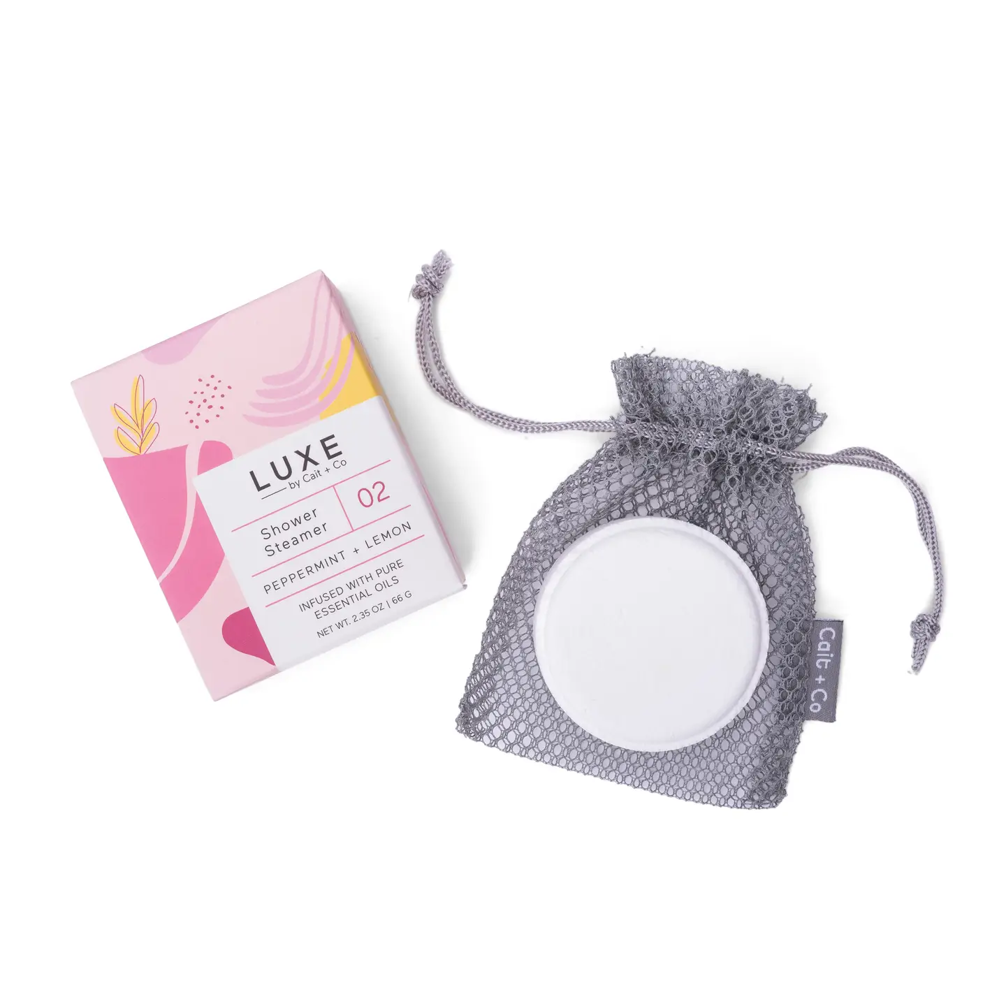 Cait + Co - Luxe Peppermint + Lemon Shower Steamer Fizzy Bomb