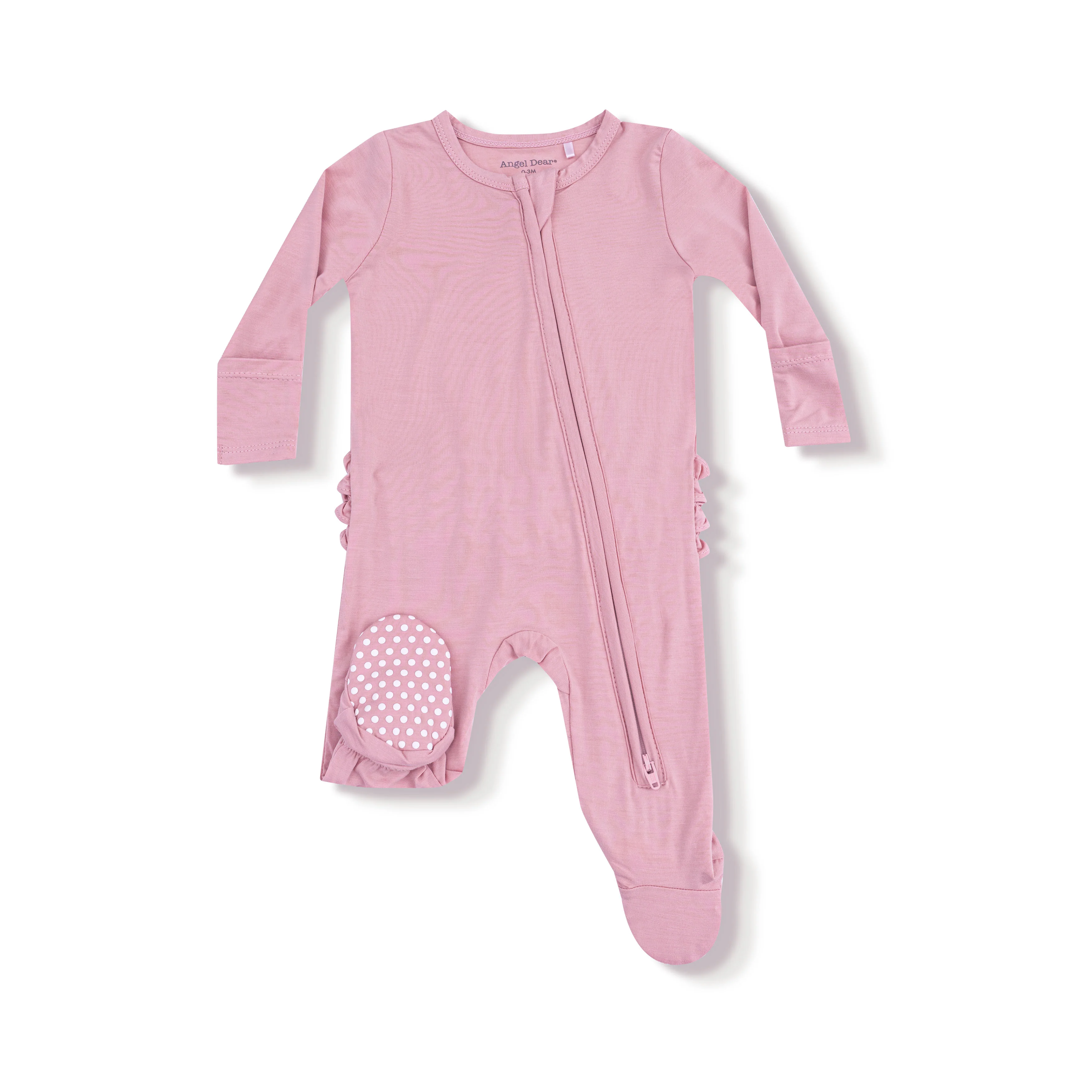 Cameo Ruffle Zipper Footie