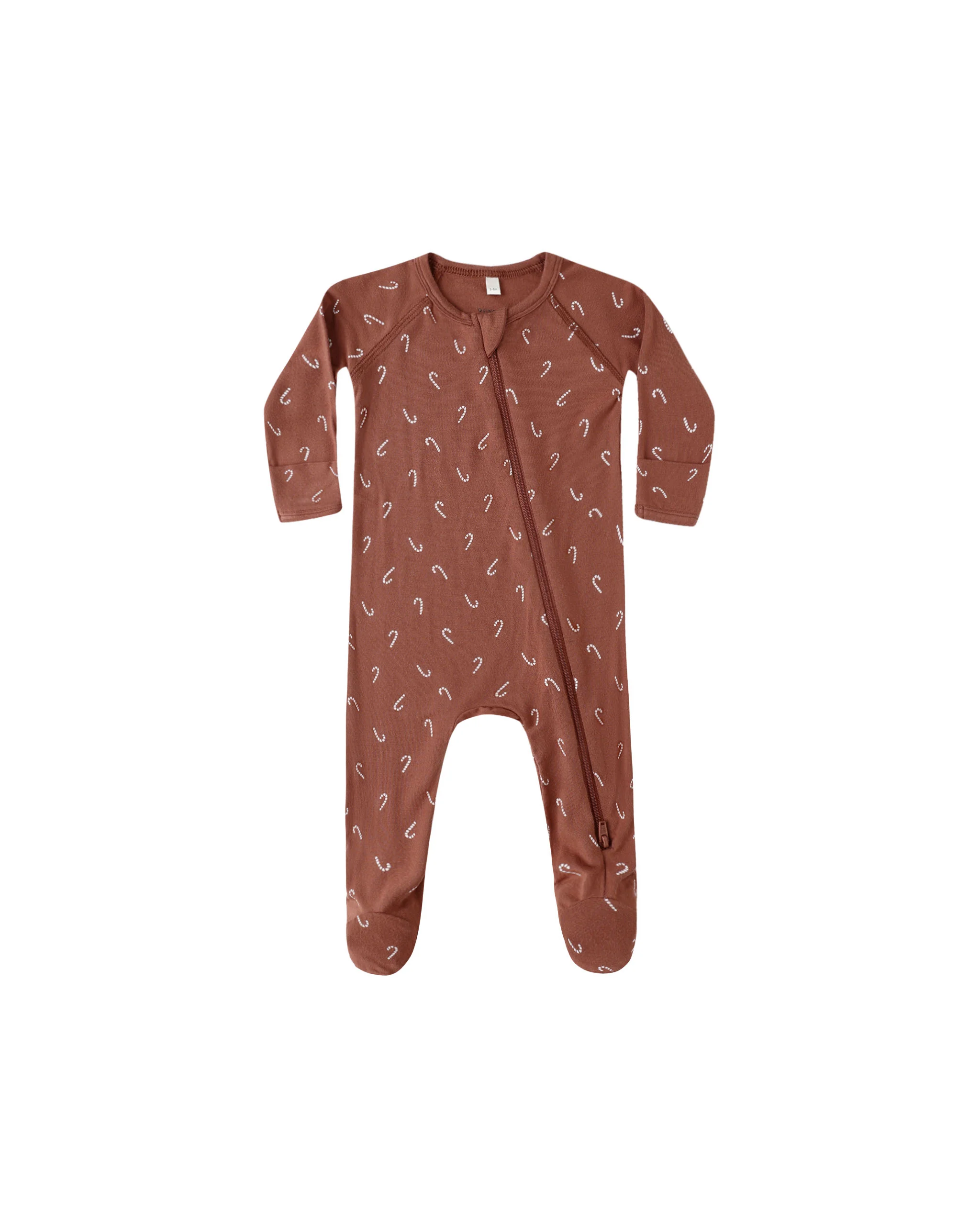 Candy Canes Bamboo Zip Footie
