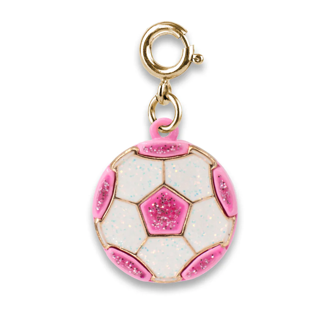 Charm It! - Gold Glitter Soccer Ball Charm