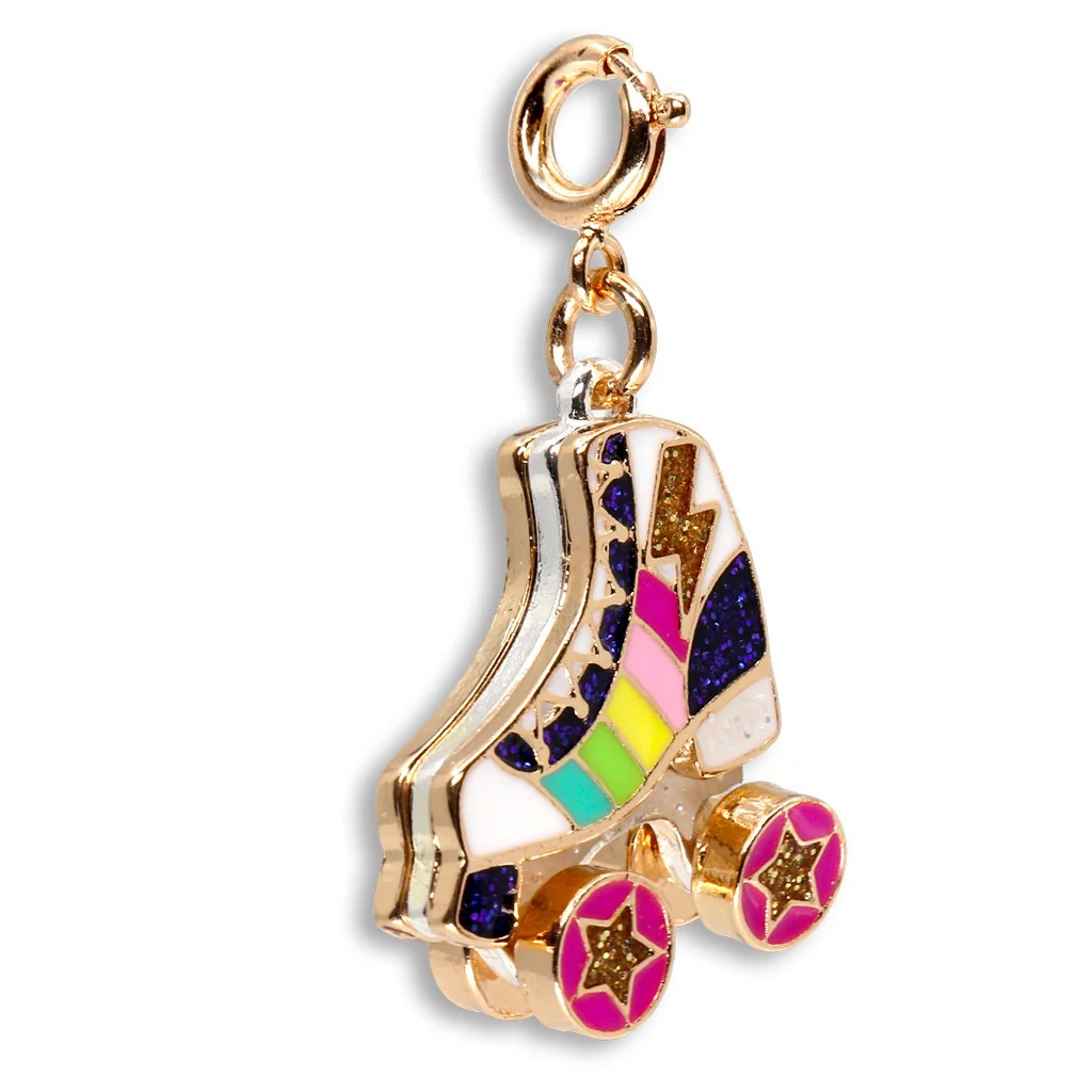 Charm It! - Gold Rainbow Roller Skate Charm - Image 2