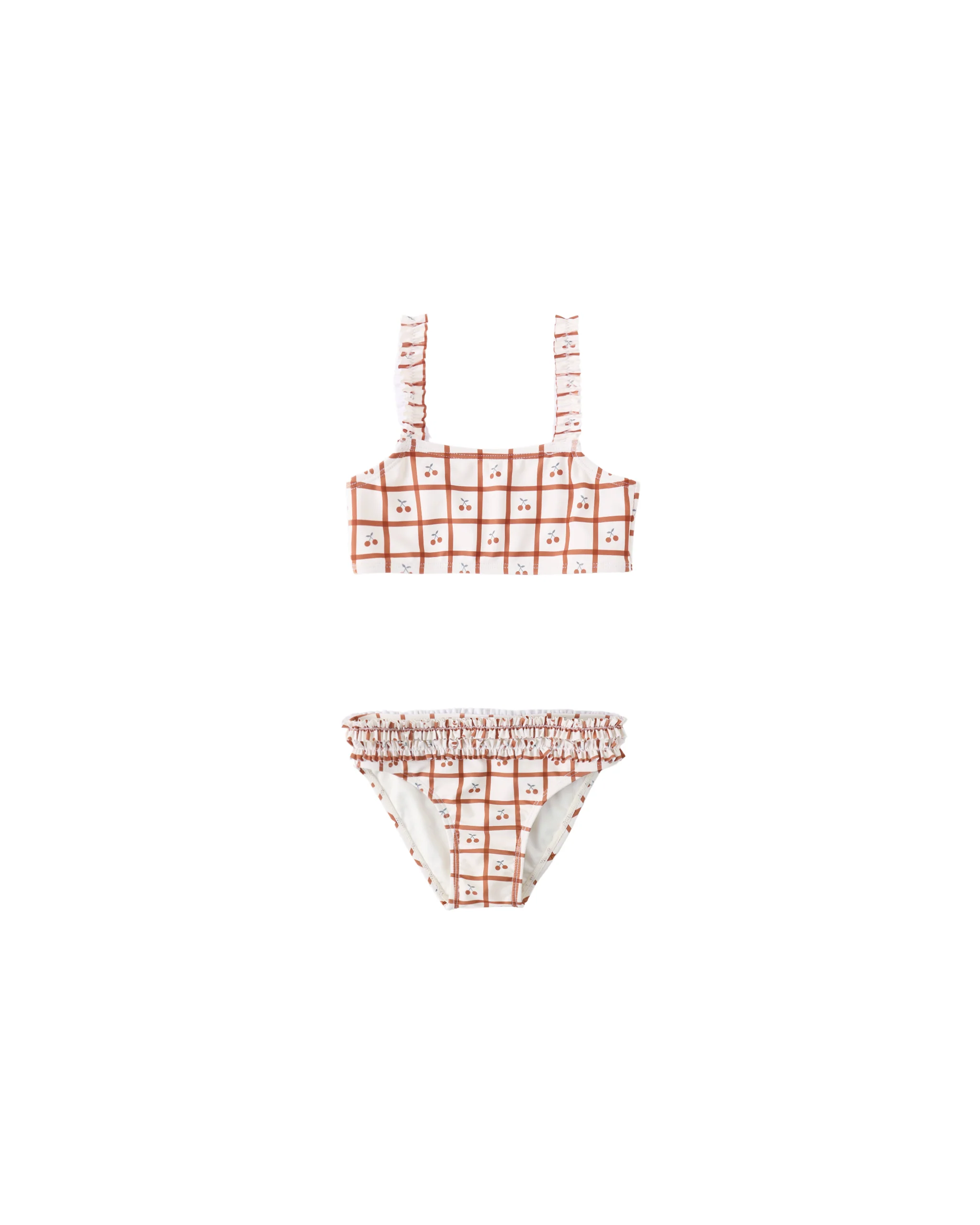 Cherry Check Rouched Bikini