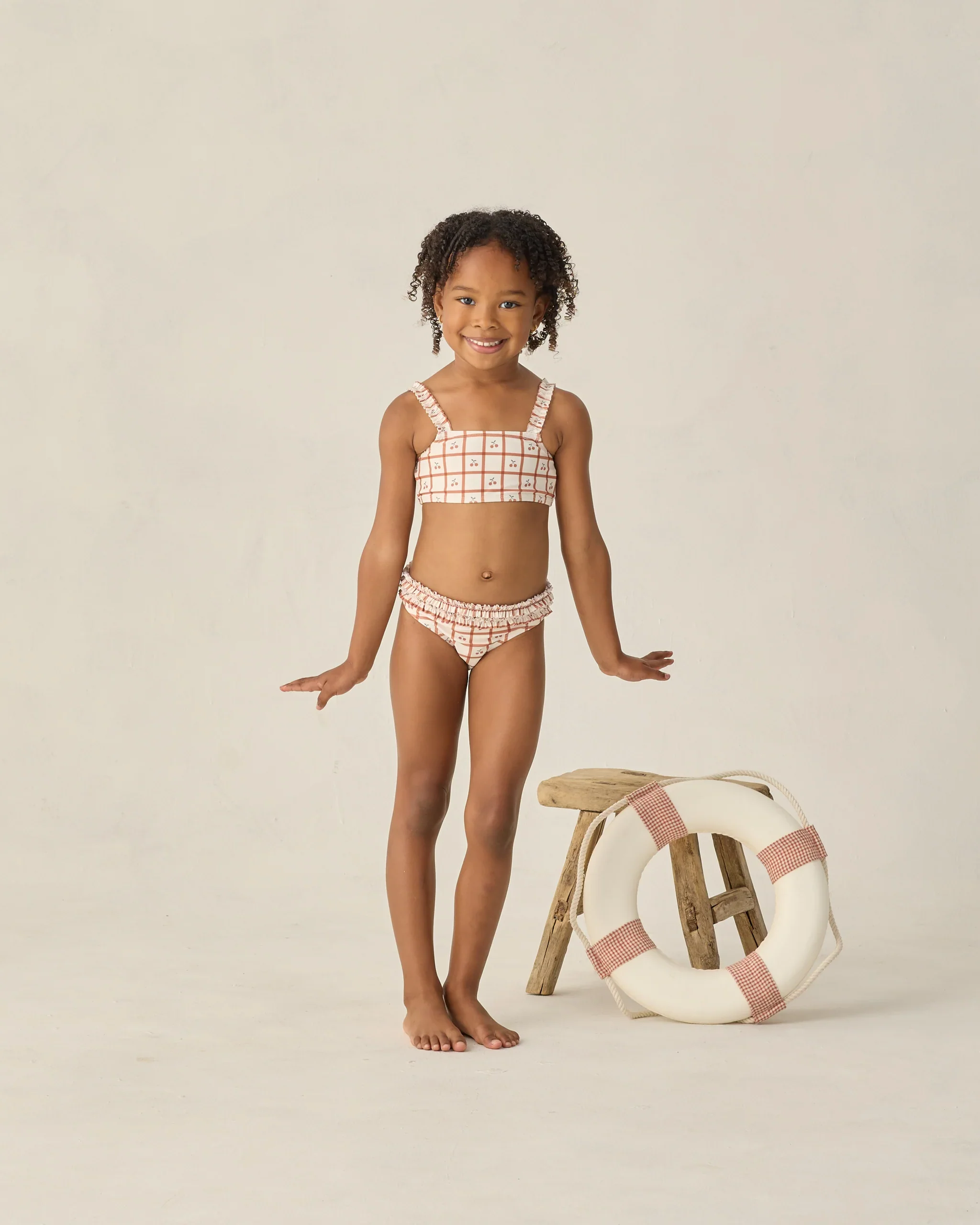 Cherry Check Rouched Bikini - Image 2