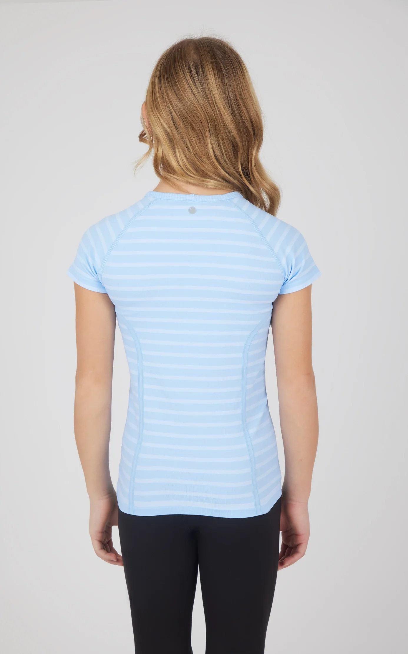 Chloe Girls Stripe Seamless Crewneck Short-Sleeves Everyday Tee Dutch Canal - Image 3
