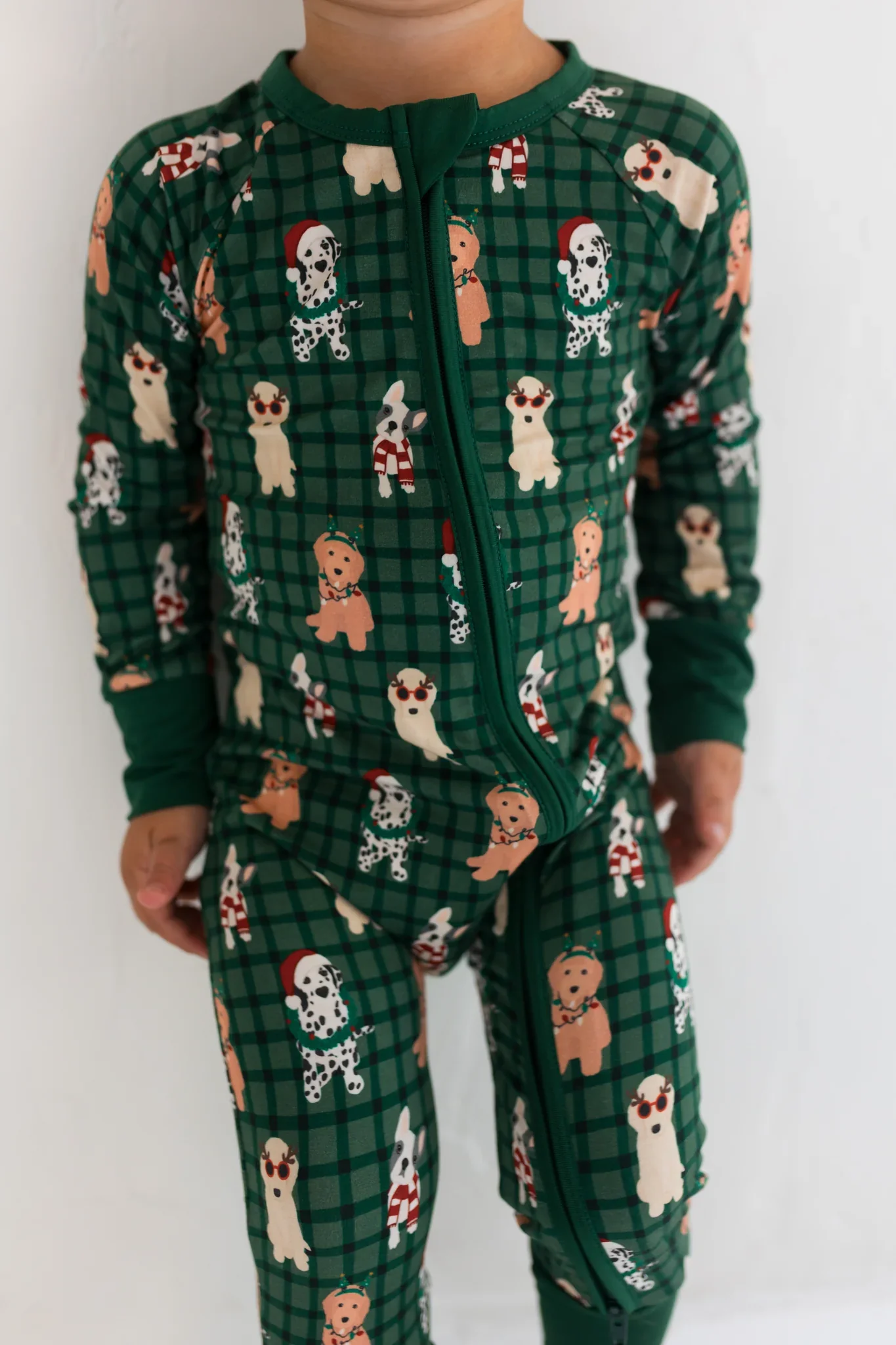 Christmas Pups Zipper Romper
