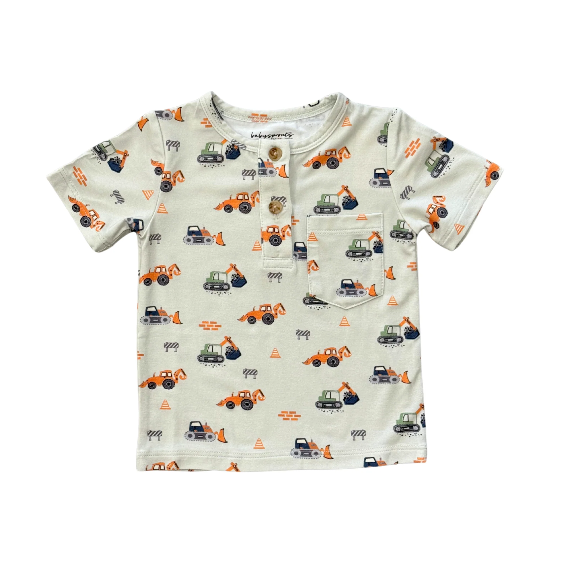 Construction Boys Short Sleeve Henley Shirt