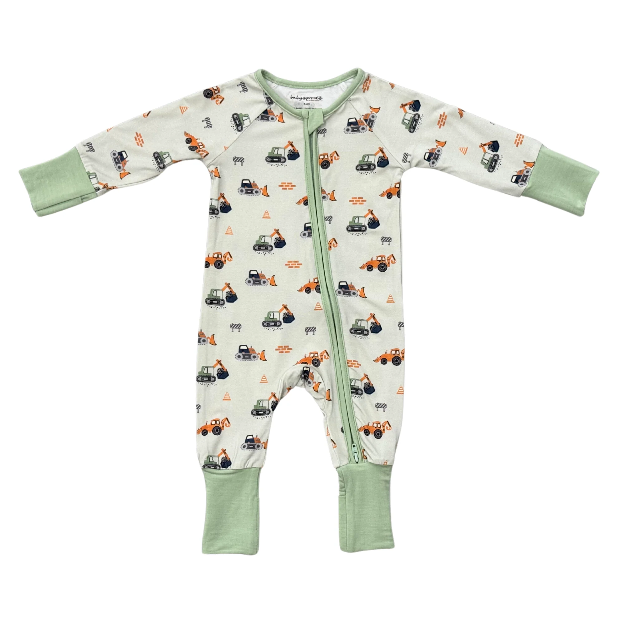 Construction Long Sleeve Zip Romper