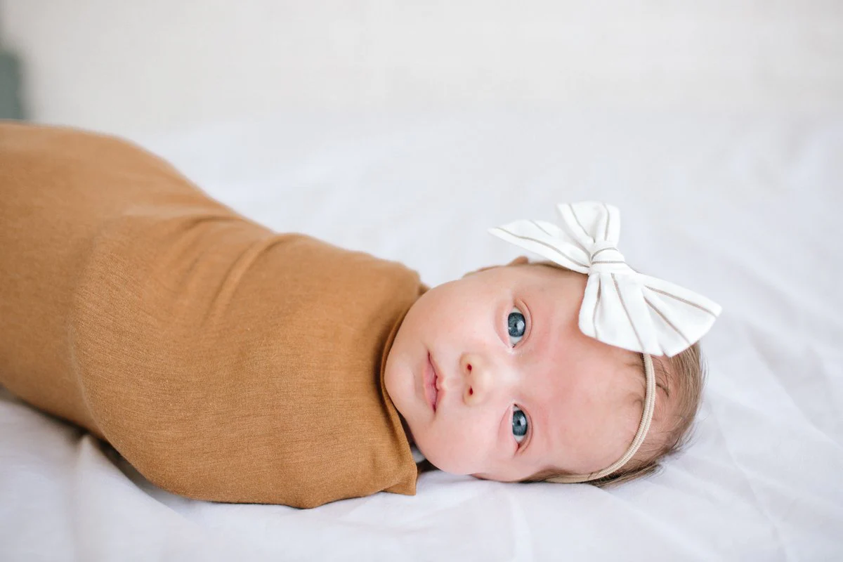 Copper Pearl Knit Swaddle - Camel - Image 2