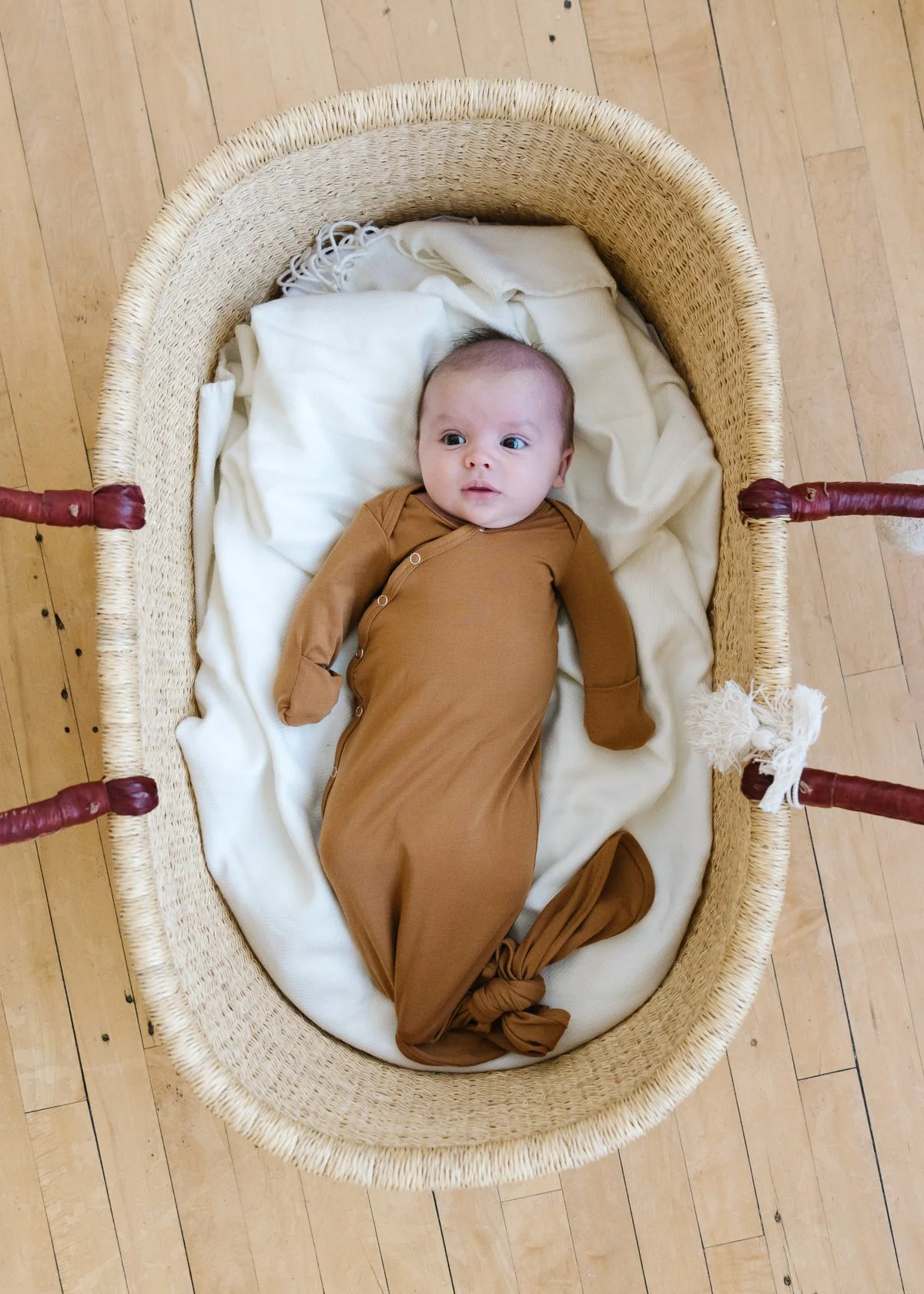 Copper Pearl - Newborn Knotted Gown - Camel - Image 2