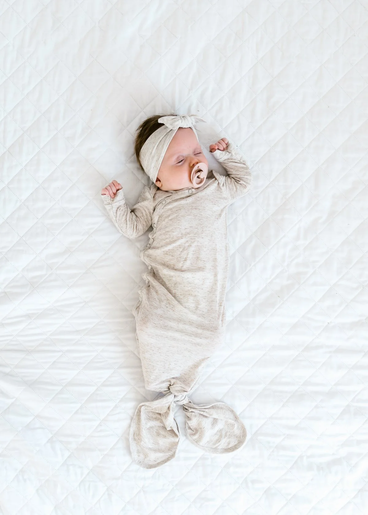 Copper Pearl - Newborn Knotted Gown - Oat - Image 2