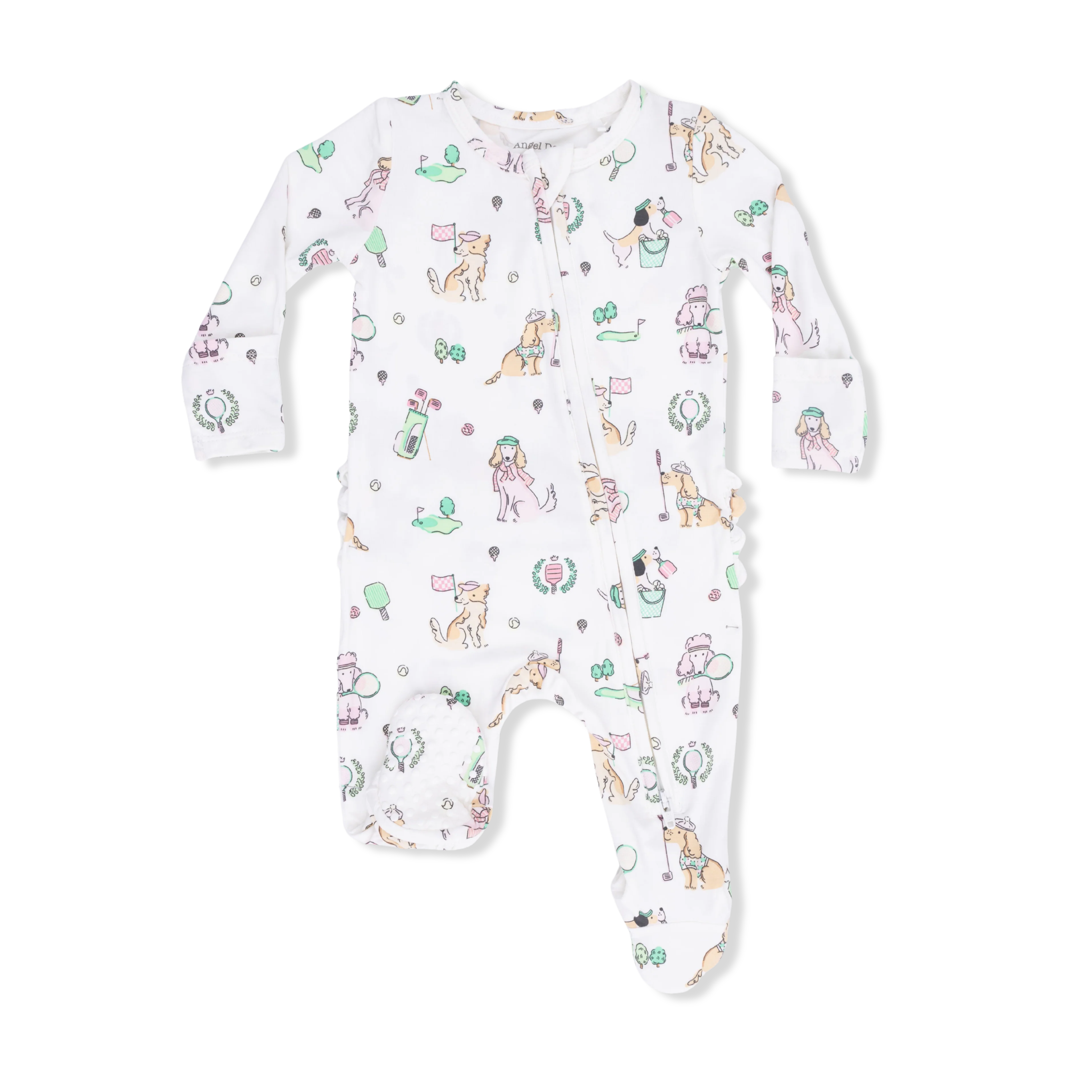 Country Club Dogs Ruffle Zip Footie
