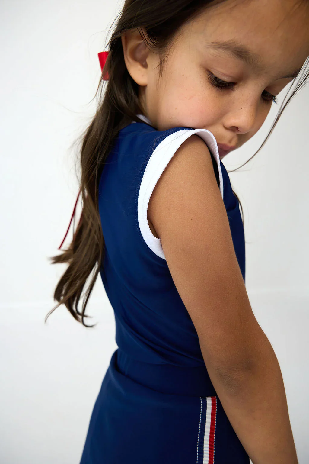 Courtside Kids - Girls Navy Muscle Tank - Image 3