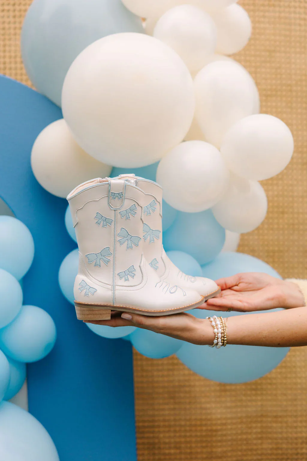 Cowgirl Baby Blue Bow Boots - Image 4