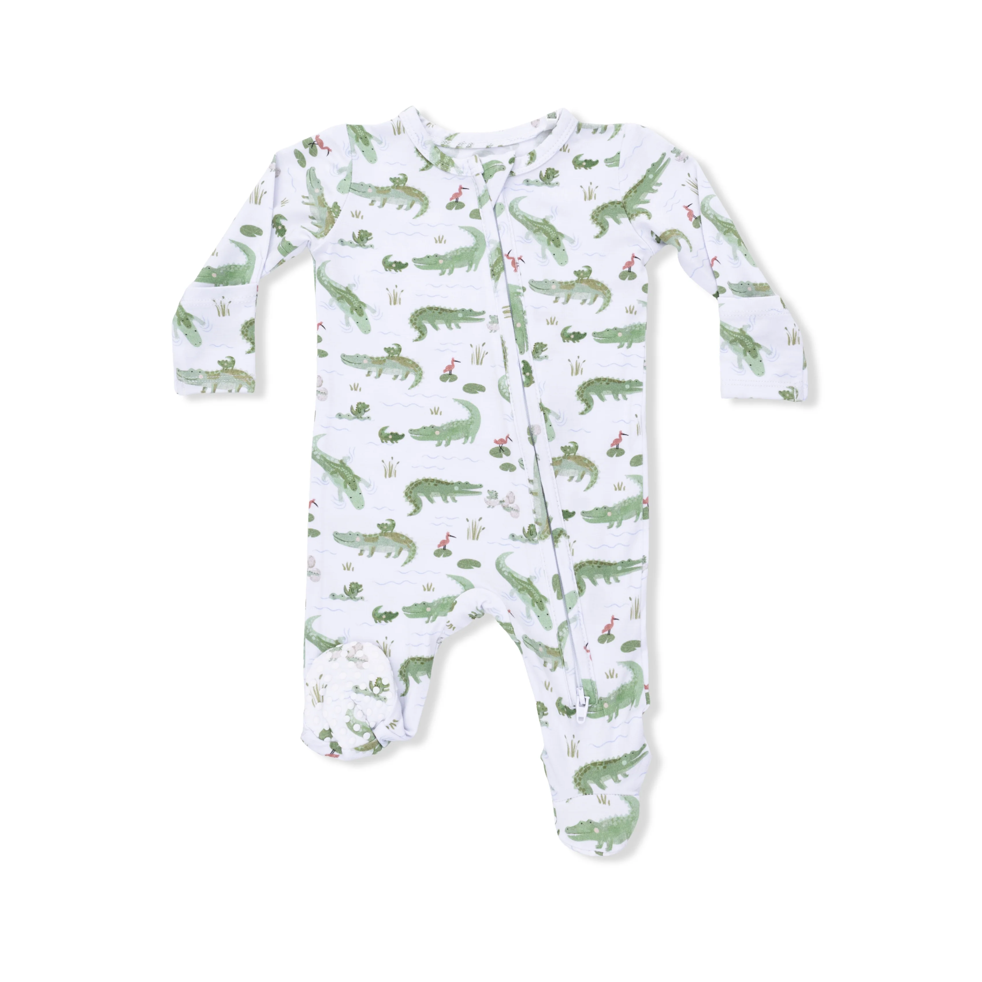 Crayon Alligators 2 Way Zipper Footie