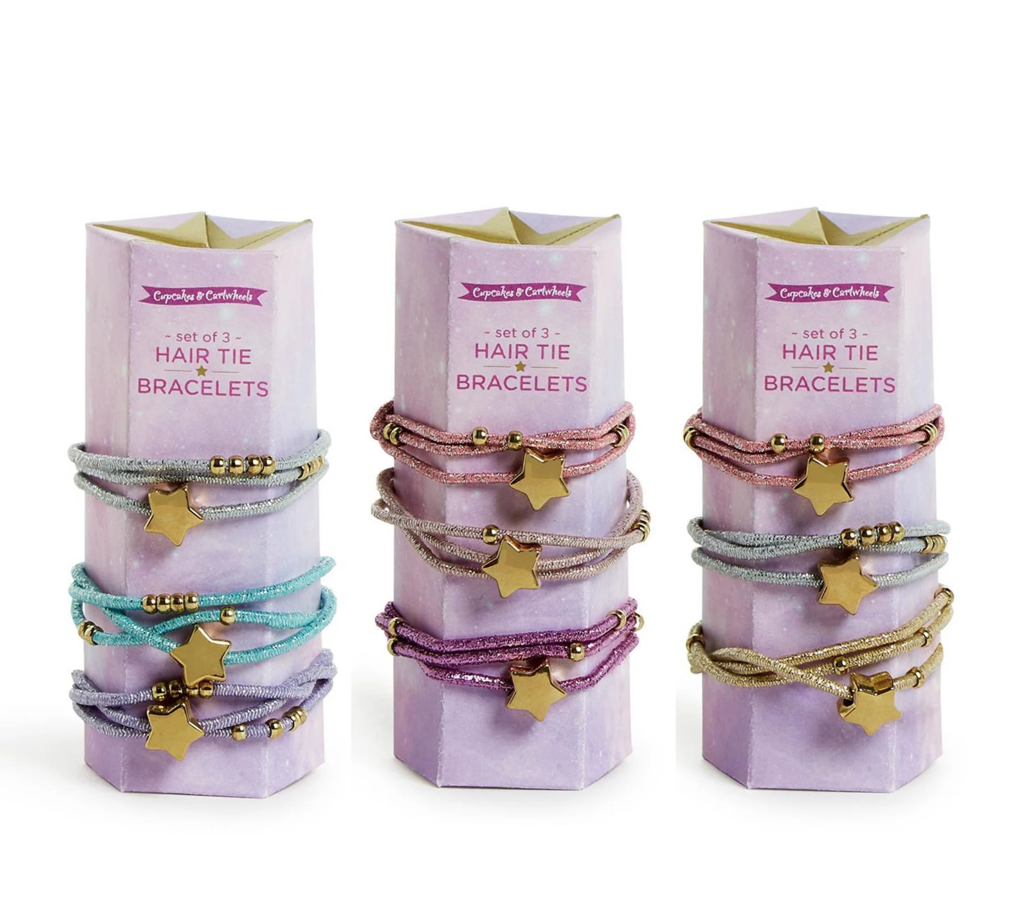 Cupcakes & Cartwheels - Starlet Set of 3 Metallic Elastic Hair Ties