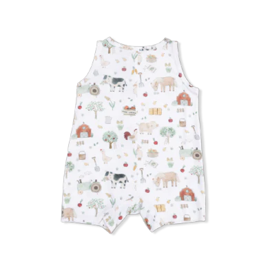 Cute Farm Animals Uni - Sleeveless Shortie Romper