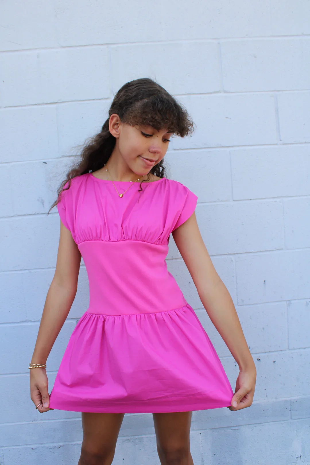 Dragon Fruit Poplin Kimono Mini Dress - Image 2