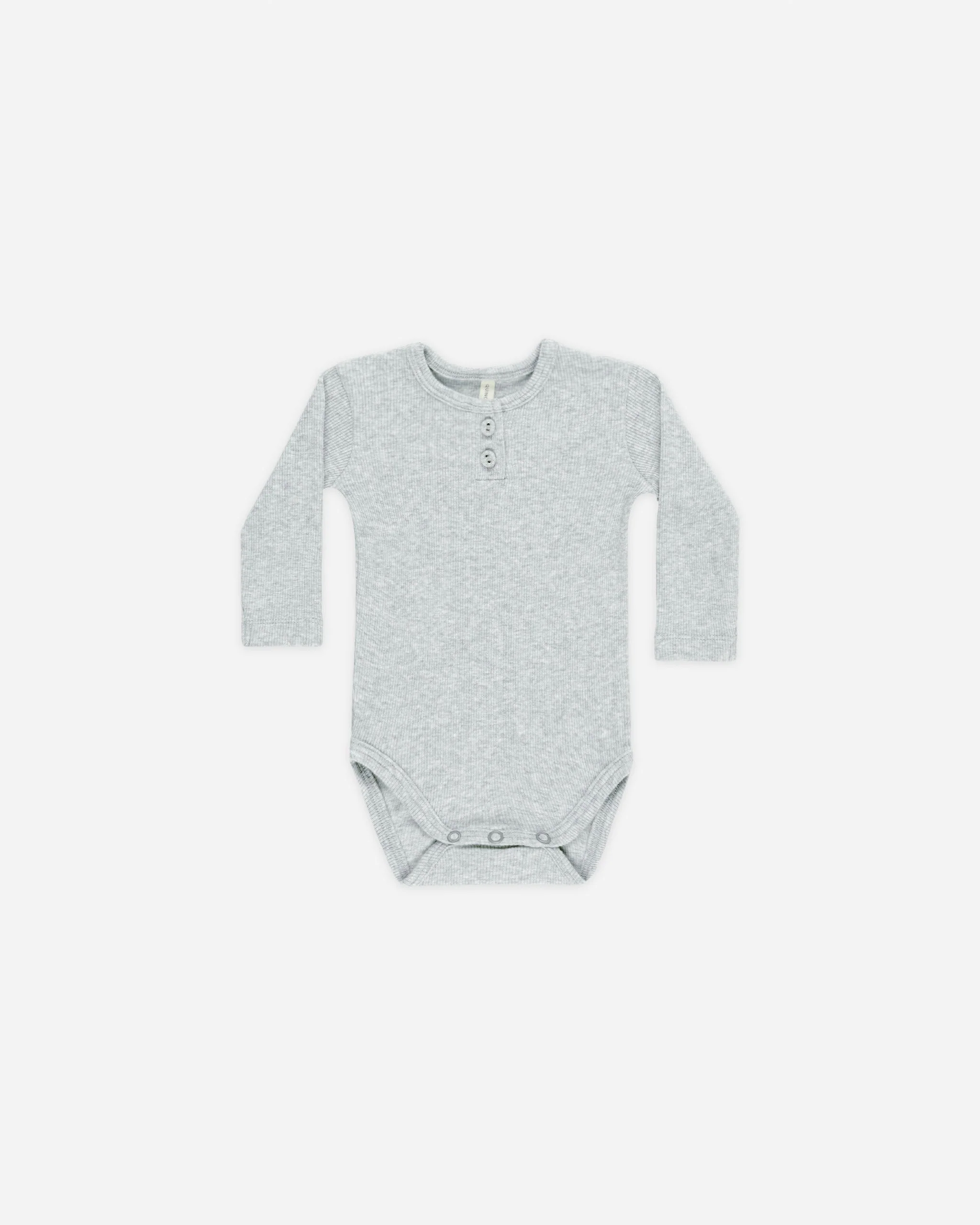 Dusty Blue Ribbed Long Sleeve Onesie
