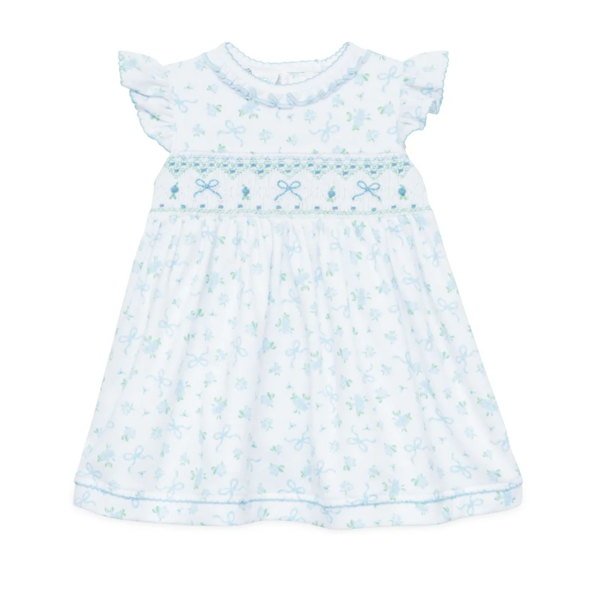 Eloise's Classics Sky Blue Smocked Flutters Dress