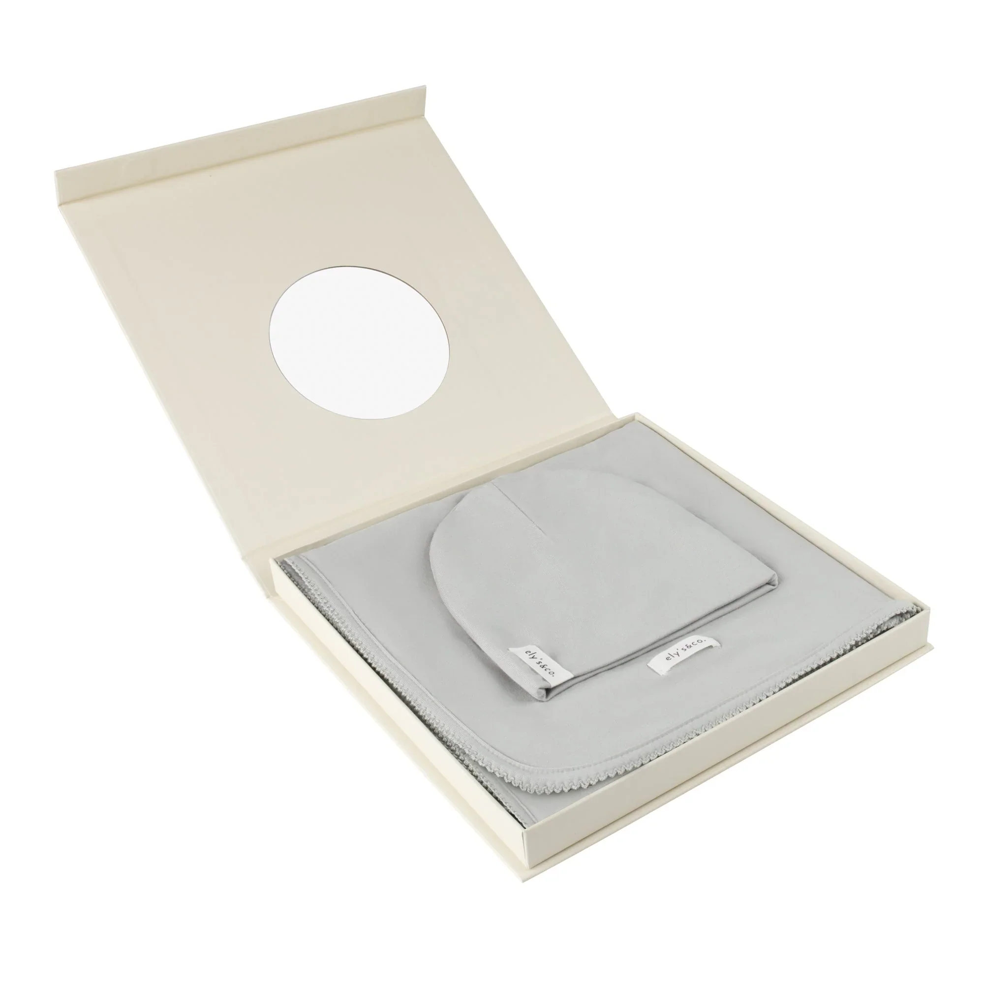 Ely's & Co - Dusty Blue Modal Swaddle & Beanie Set in Gift Box - Image 3