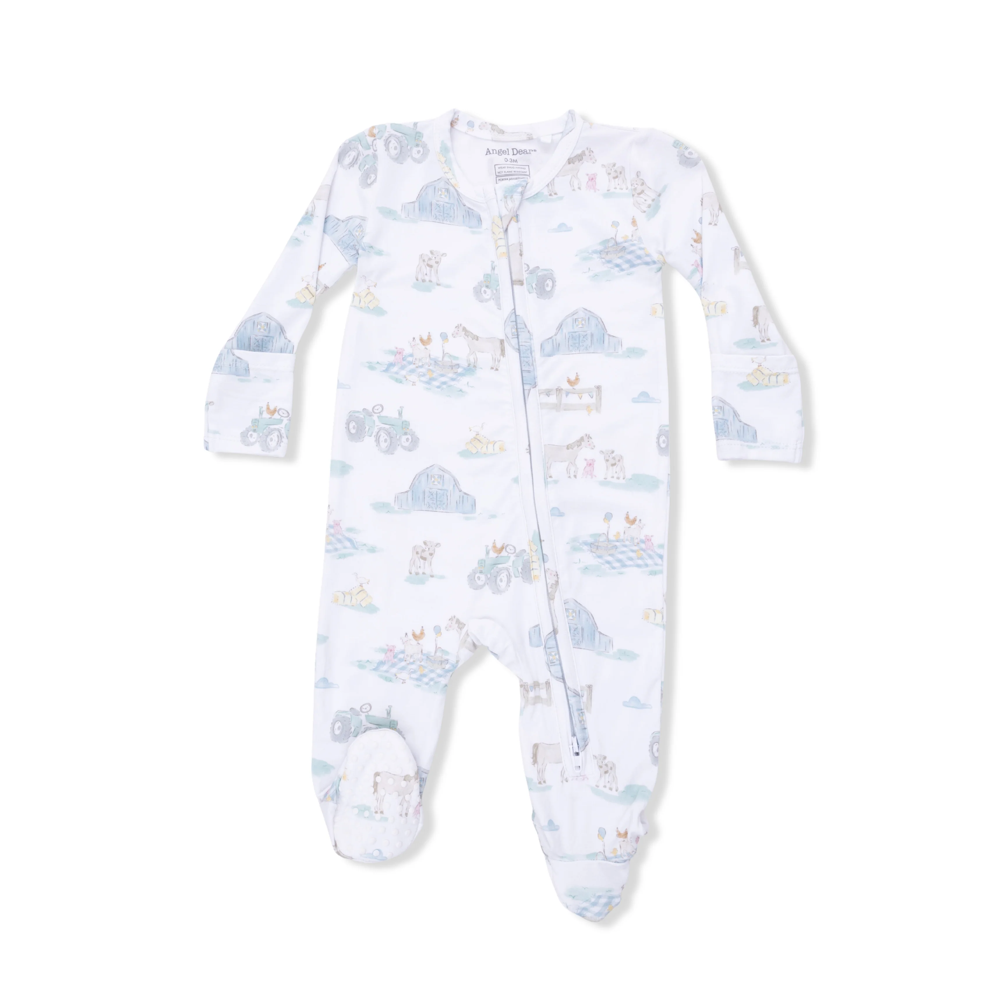 Farm Animal Party Zip Footie