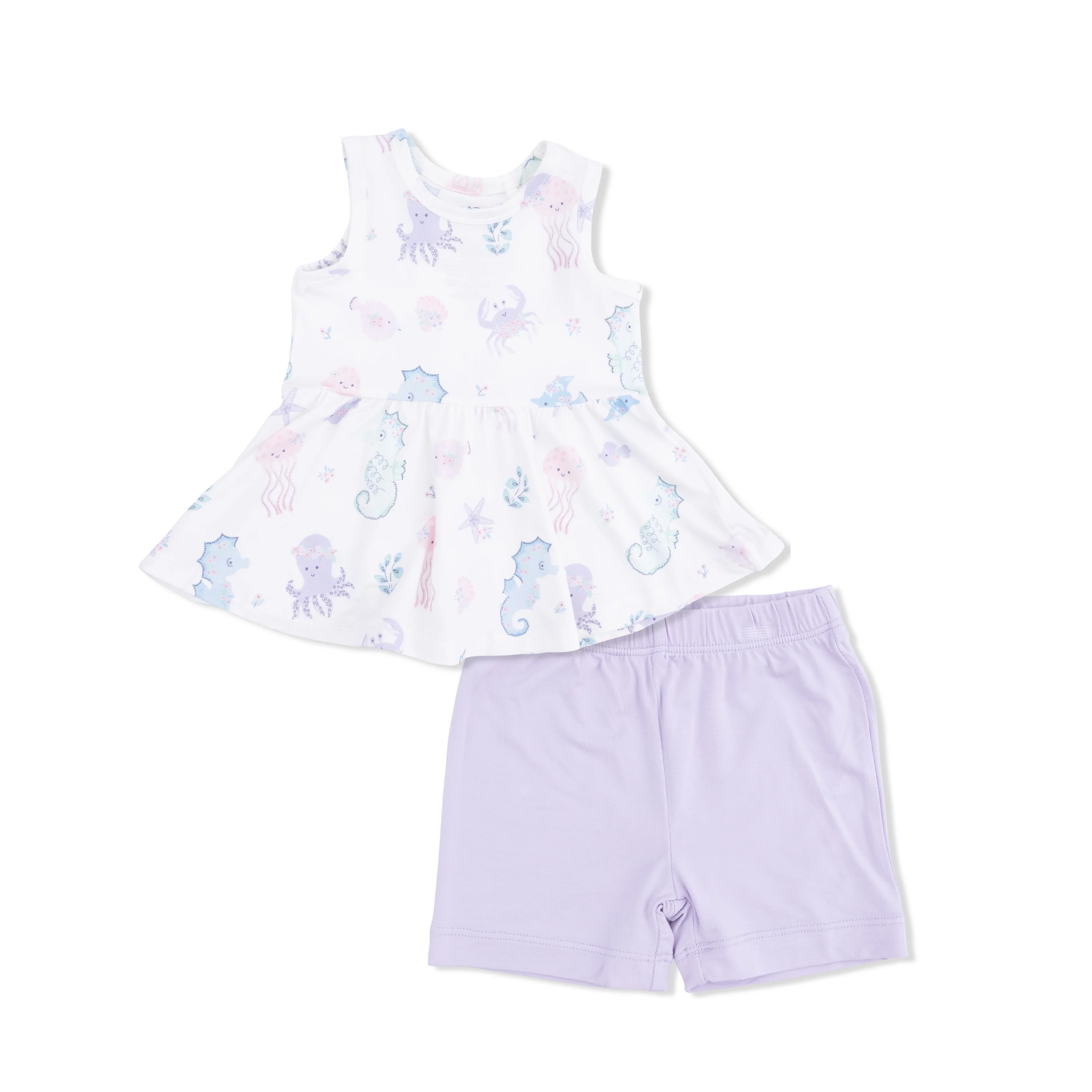 Floral Sea Creatures Peplum Set