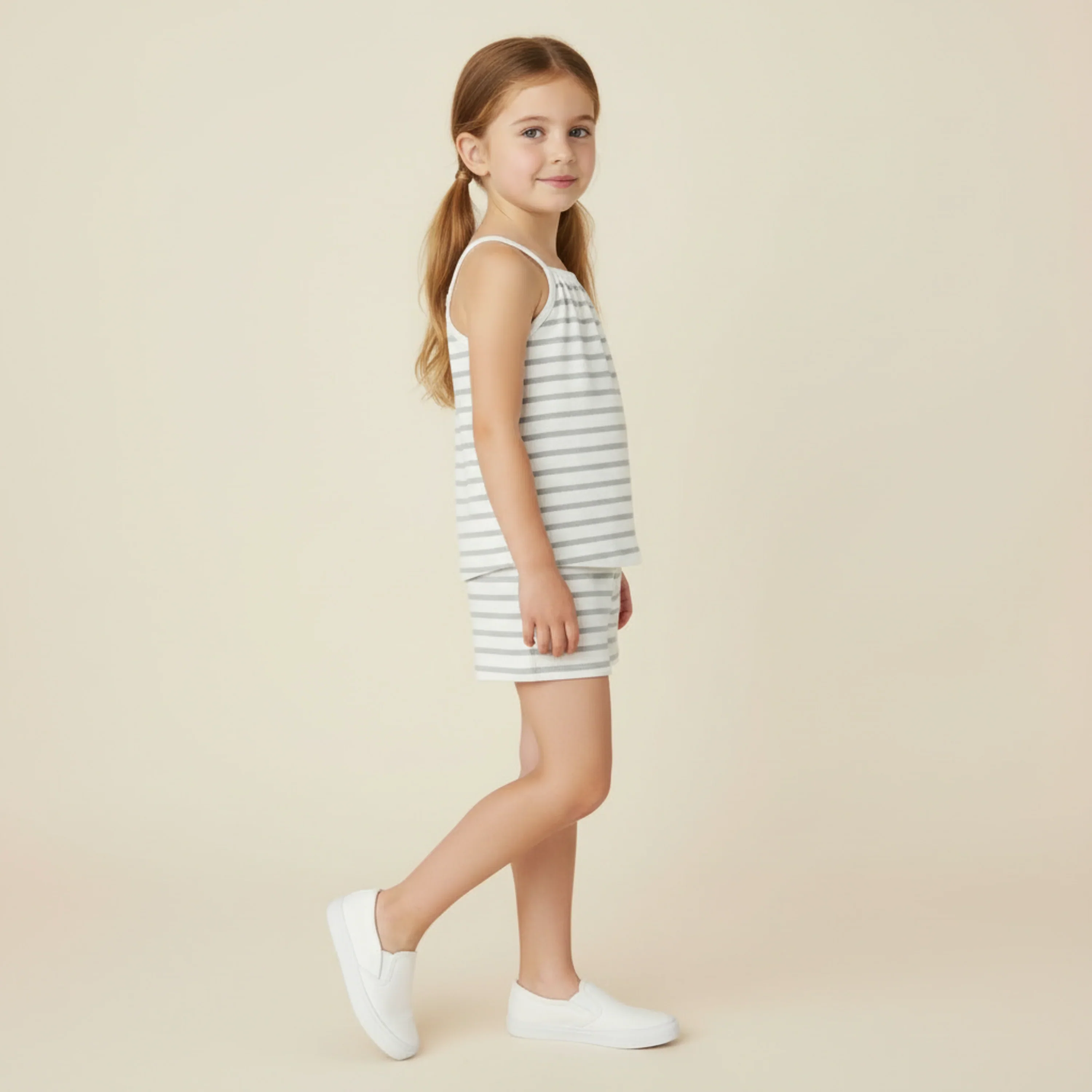 Fog Stripes Organic Tank Top & Shorts Set - Image 2