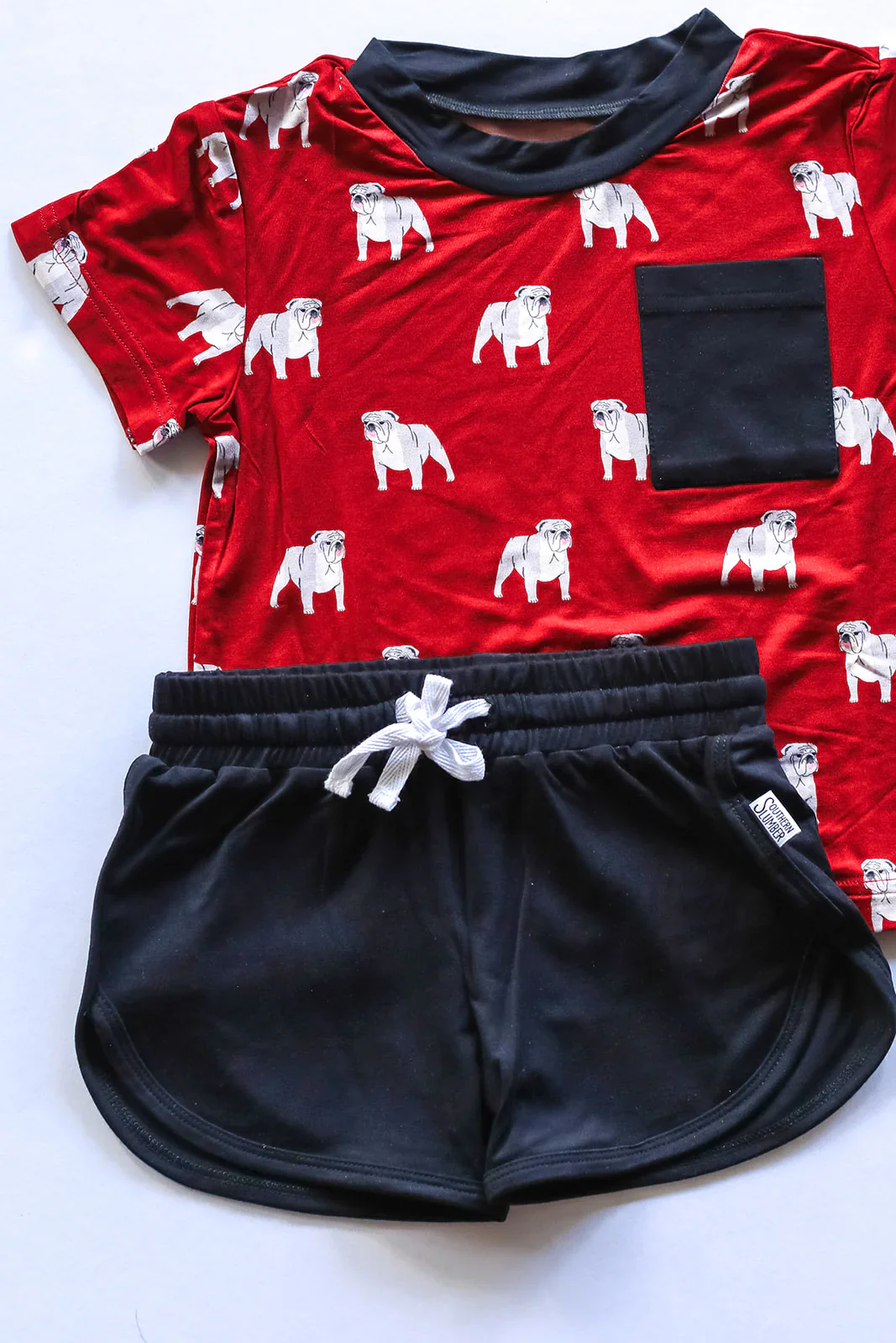 Game Day - Red Bulldog Bamboo Varsity Short Set - T-shirt & Shorts - Image 2