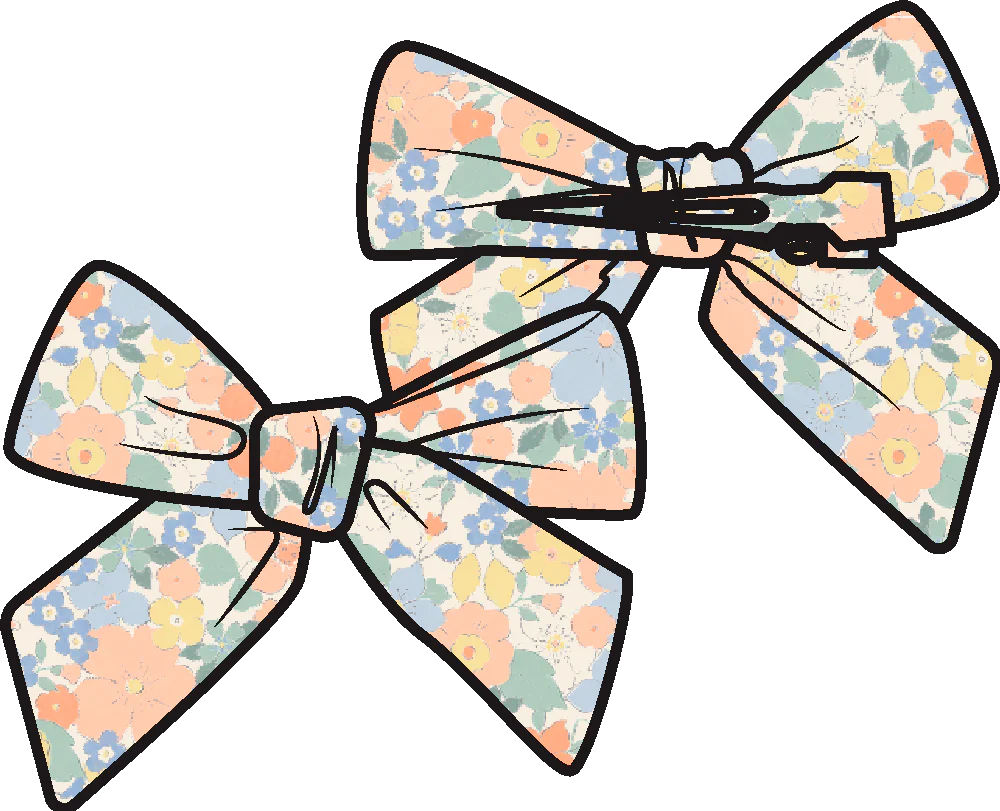 Georgia Floral 2 Pack Bow Clips