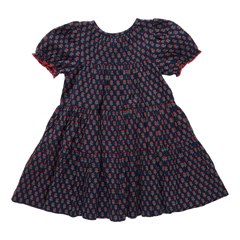 Girls Elizabeth Dress - Navy Carnation - Image 2