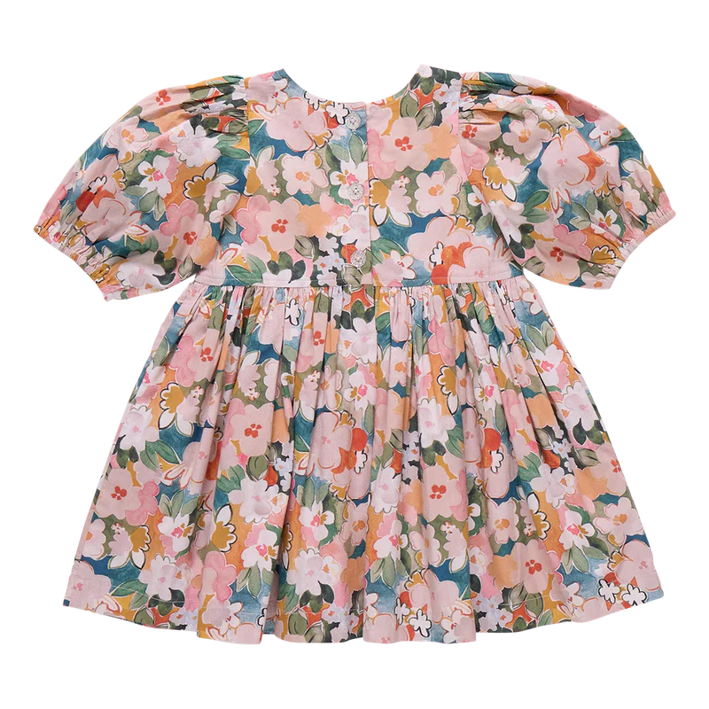 Girls Evelyn Dress - Watercolor Floral - Image 2
