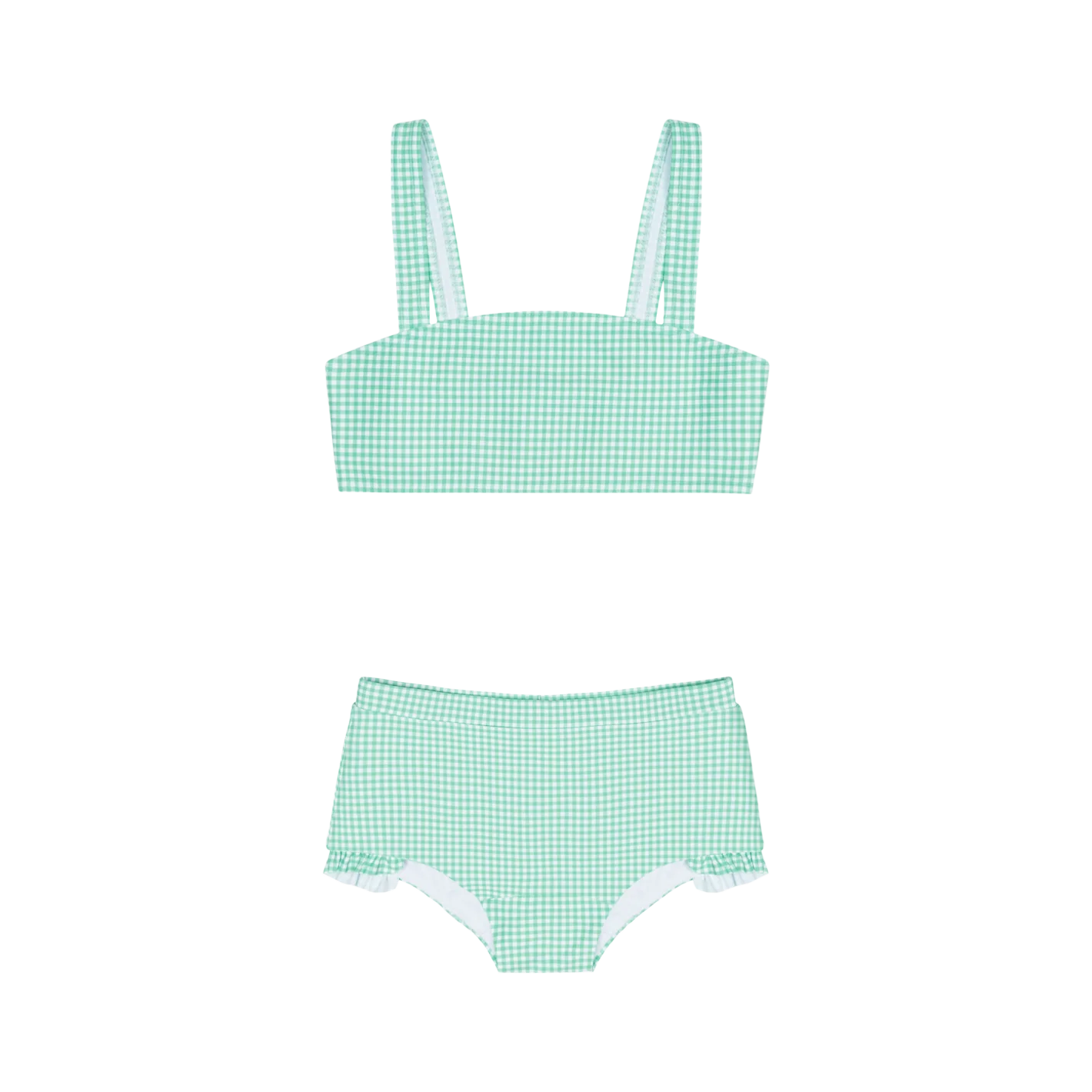 girls gustavia gingham bandeau bikini and swim shorts