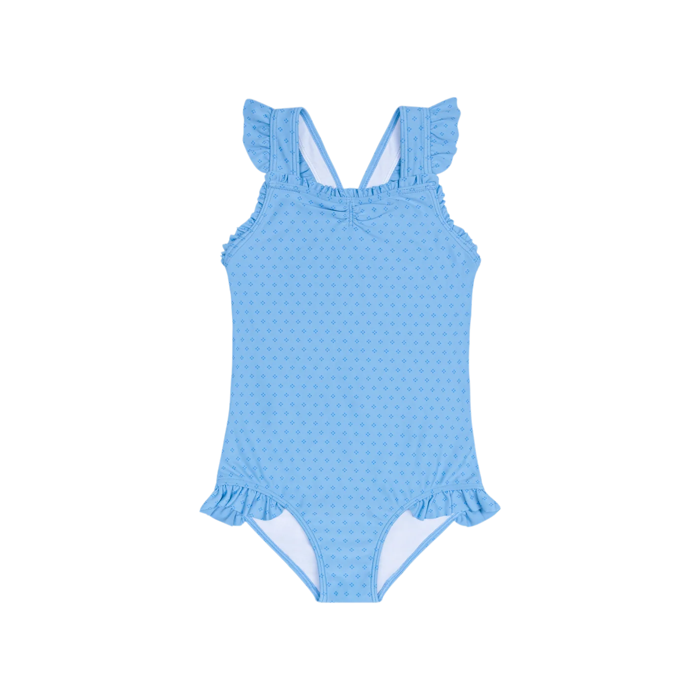 girls le marin dot ruffle edge one piece