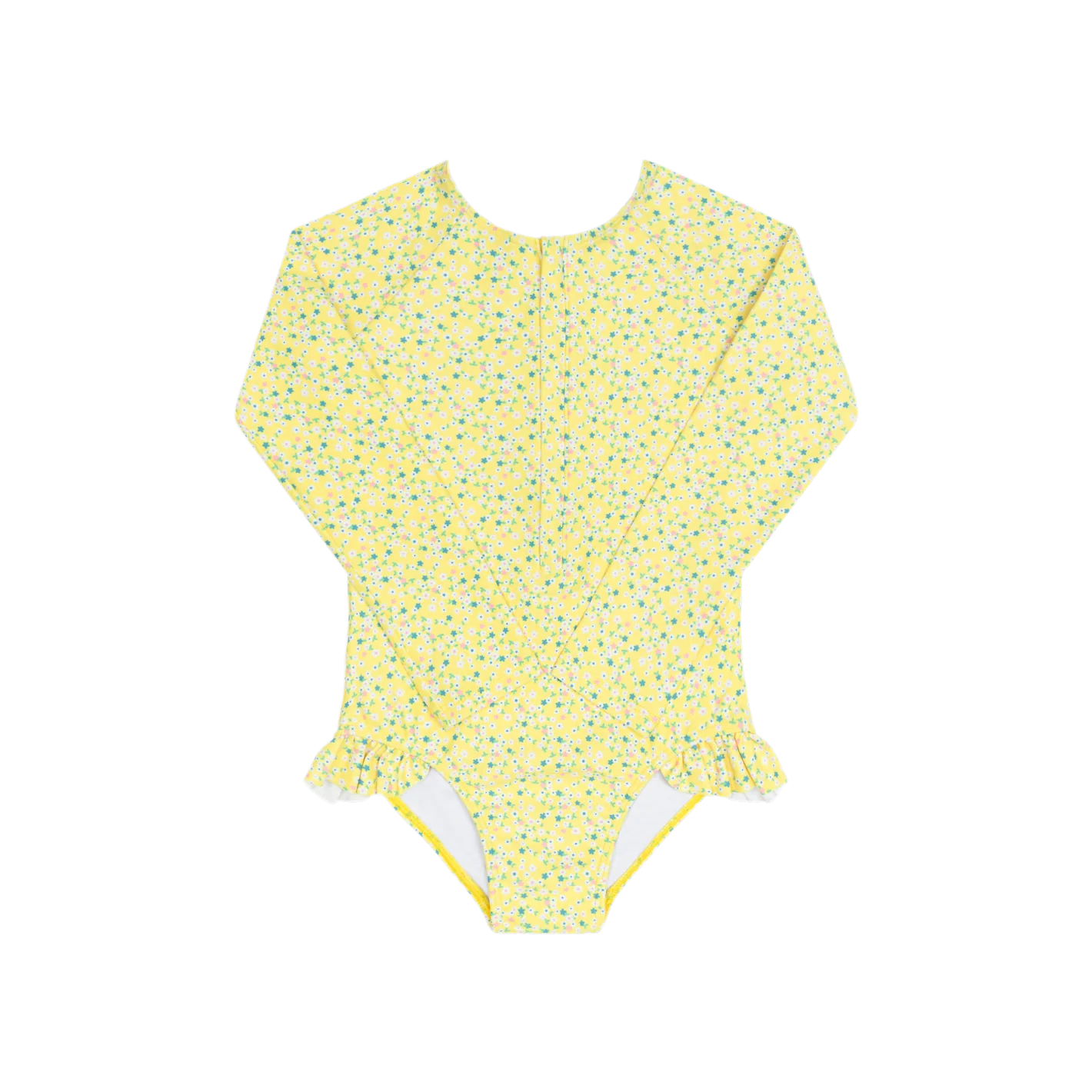 girls petite fleur front zip rashguard one piece