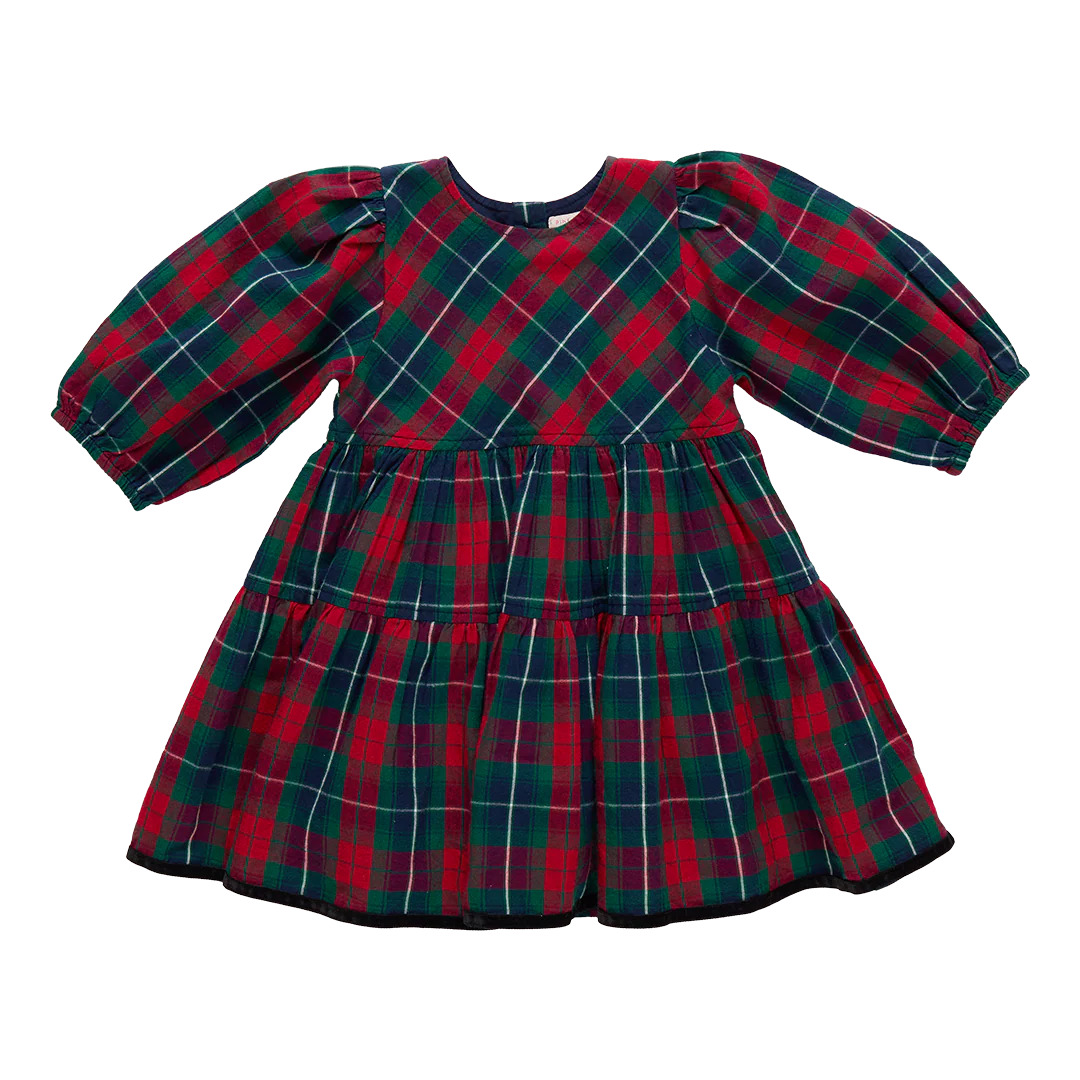 Red Tartan Girls Maribelle Dress