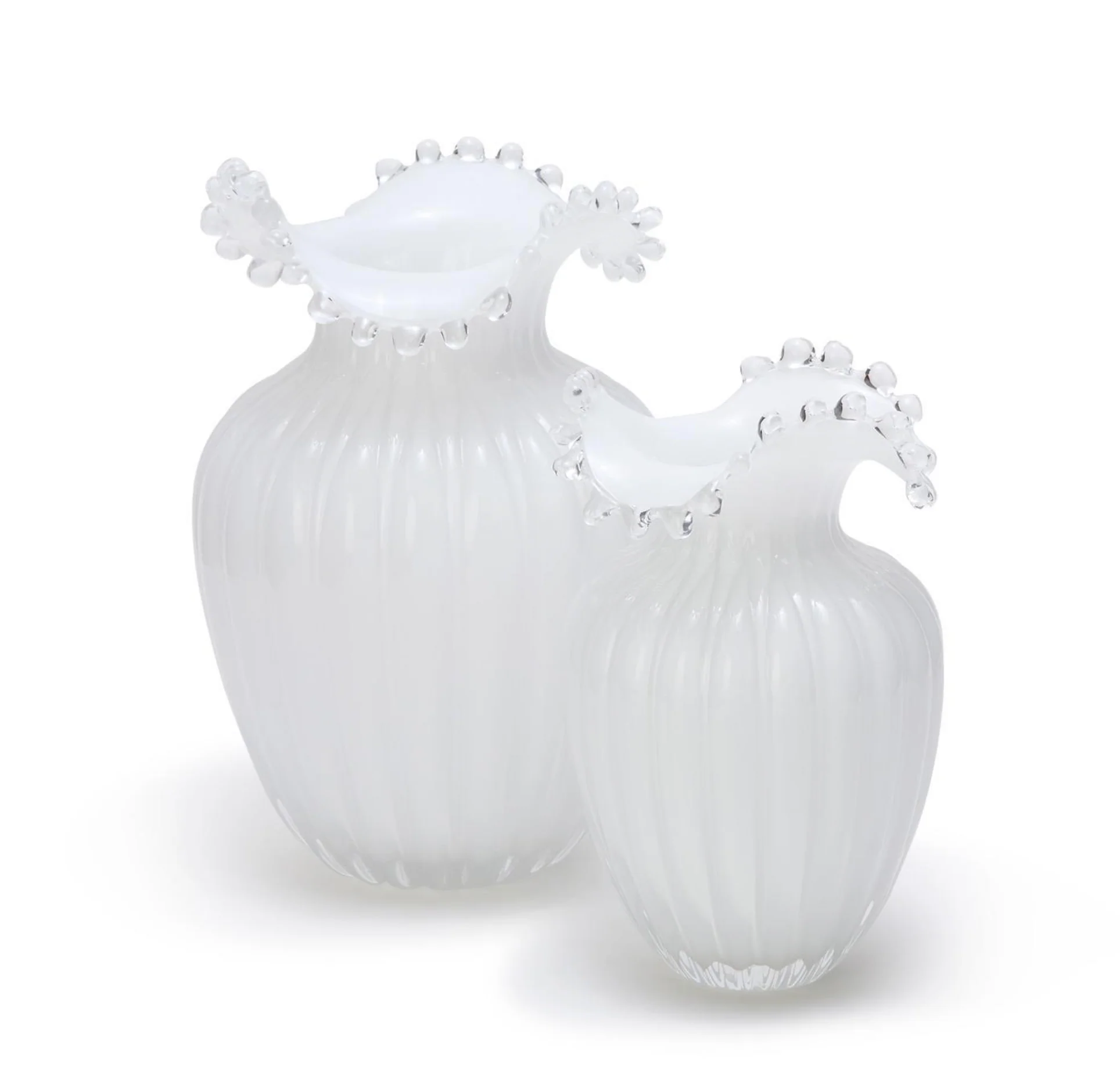 Glass Pearl White Vase - Glass