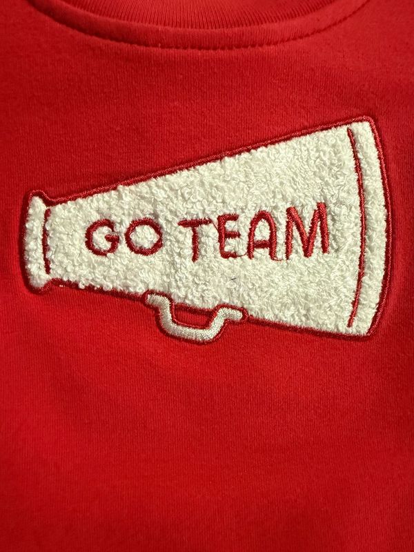Go Team Varsity Red Ruffle Sweatshirt - Image 2