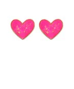 Gold Enamel Heart Earring - Image 2